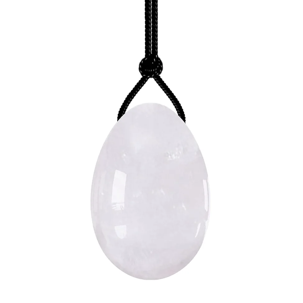 Yoni Egg all ingrosso forato e non forato strumento per esercizi di Kegel giada bianca pietra curativa igiene femminile cura massaggio uova-Drilled-Medium