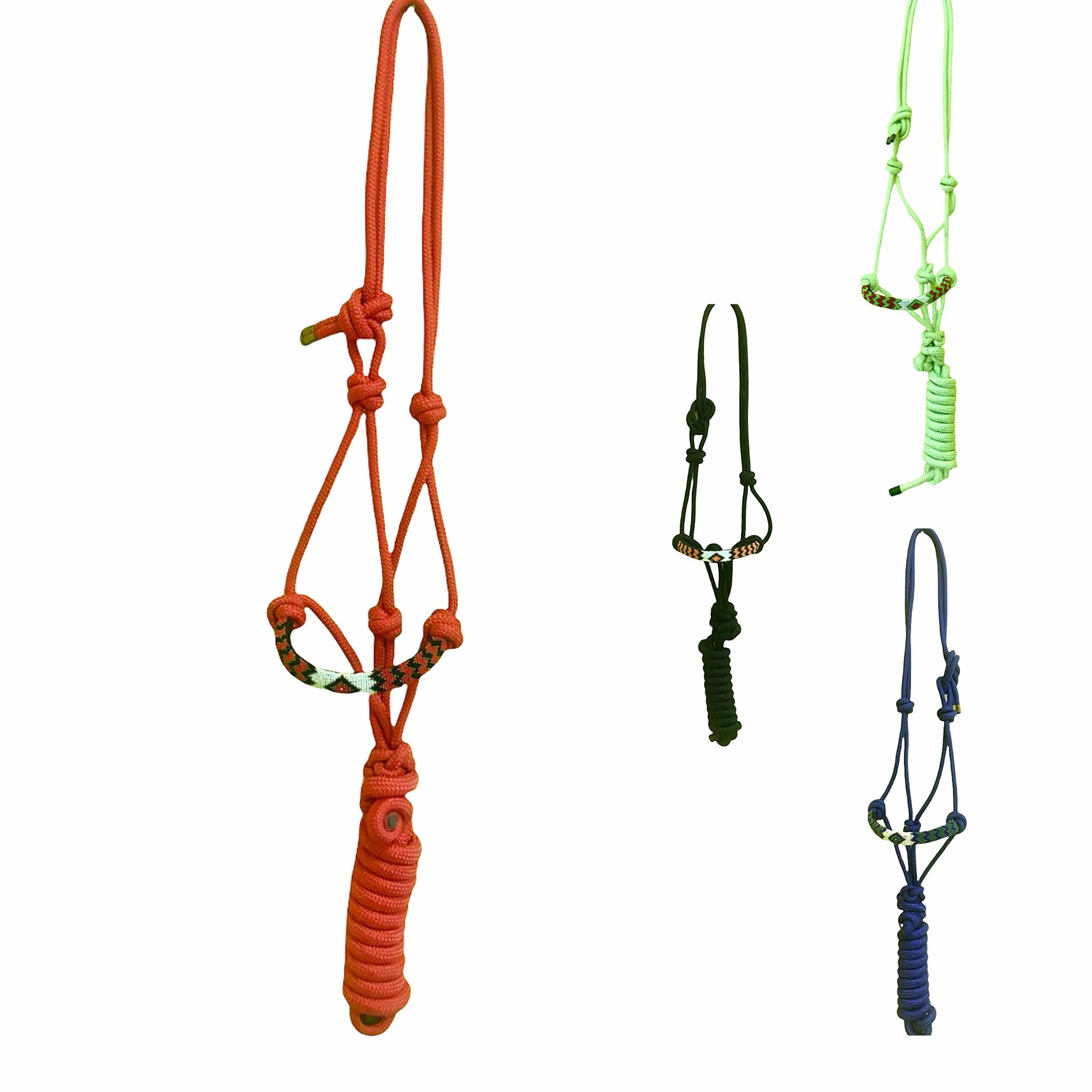 Majestic Ally Capezza imbottita in corda intrecciata con perline e guinzaglio abbinato da 25,4 m (rosso)