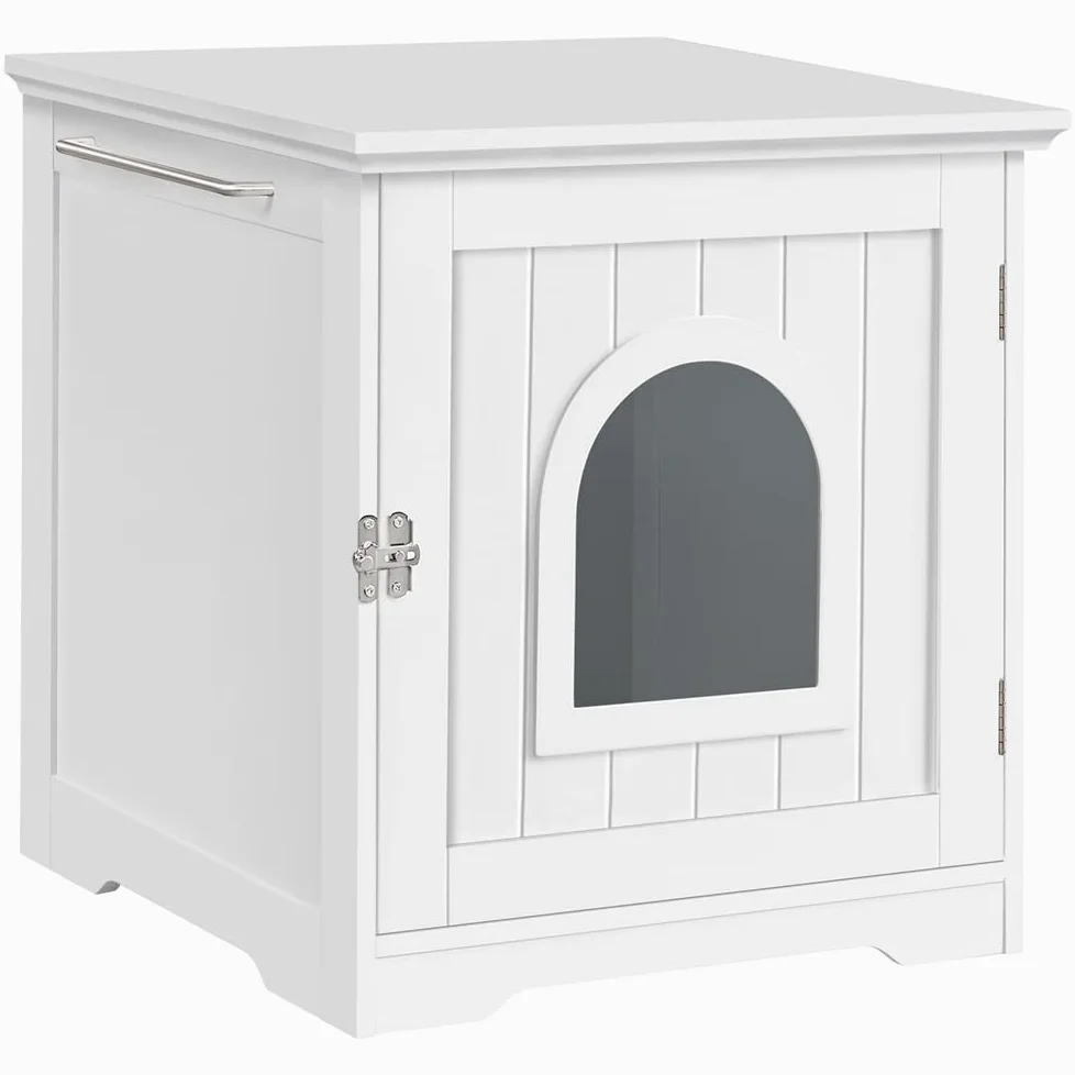 Yaheetech Casetta per Gatti Cuccia per Animali Domestici in Legno da Giardino Cuccia per Gatto Mobile Lettiera Multiuso Armadietto Nido per Gatti Cani 48,5 x 51 x 51,5 cm