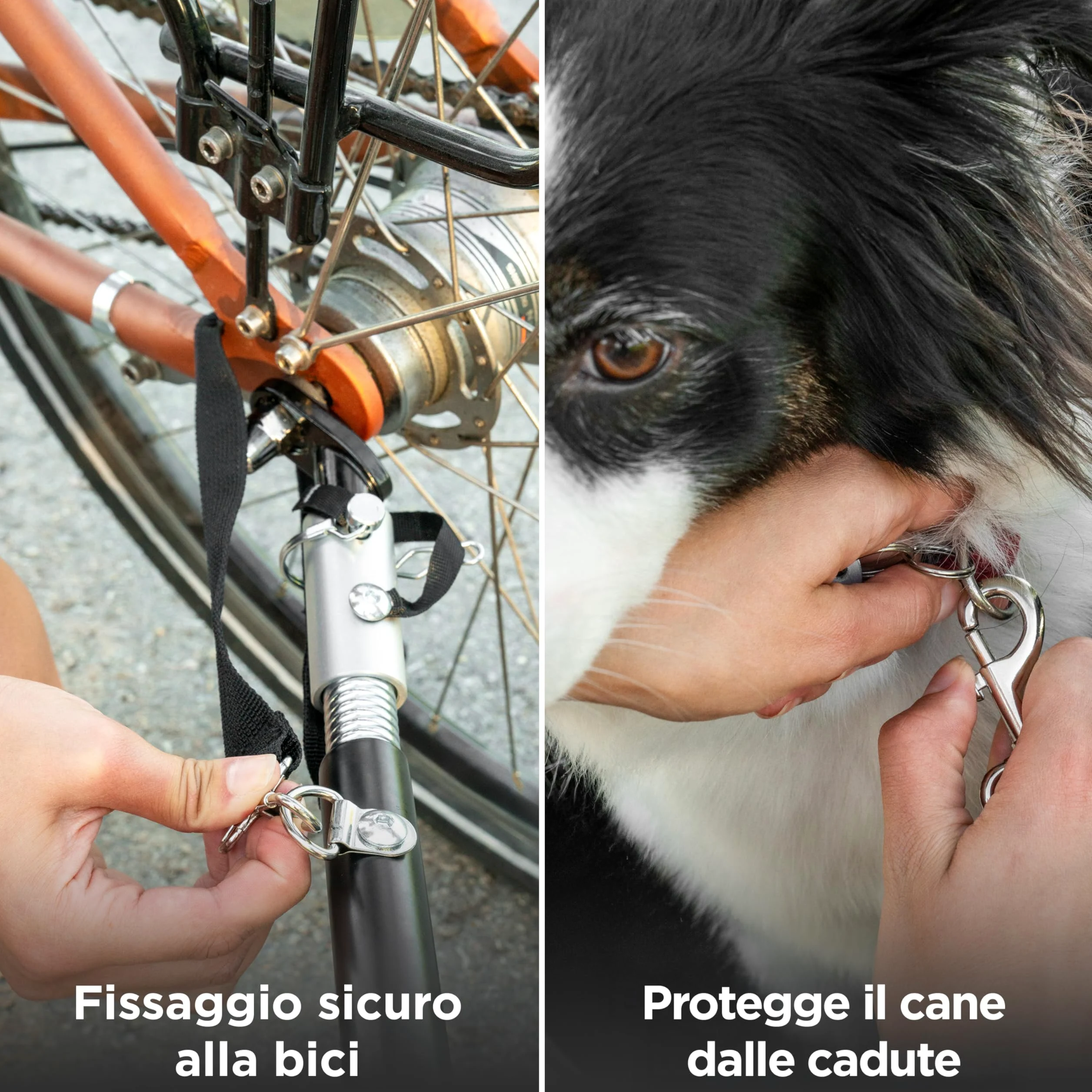 Rimorchio Bici Cani 2 in 1 – Carrello e Passeggino Pieghevole con Cuscino per Cani fino a 30 kg – Con Attacco, Bandierina, Compatibile con Bici Elettriche – Nero
