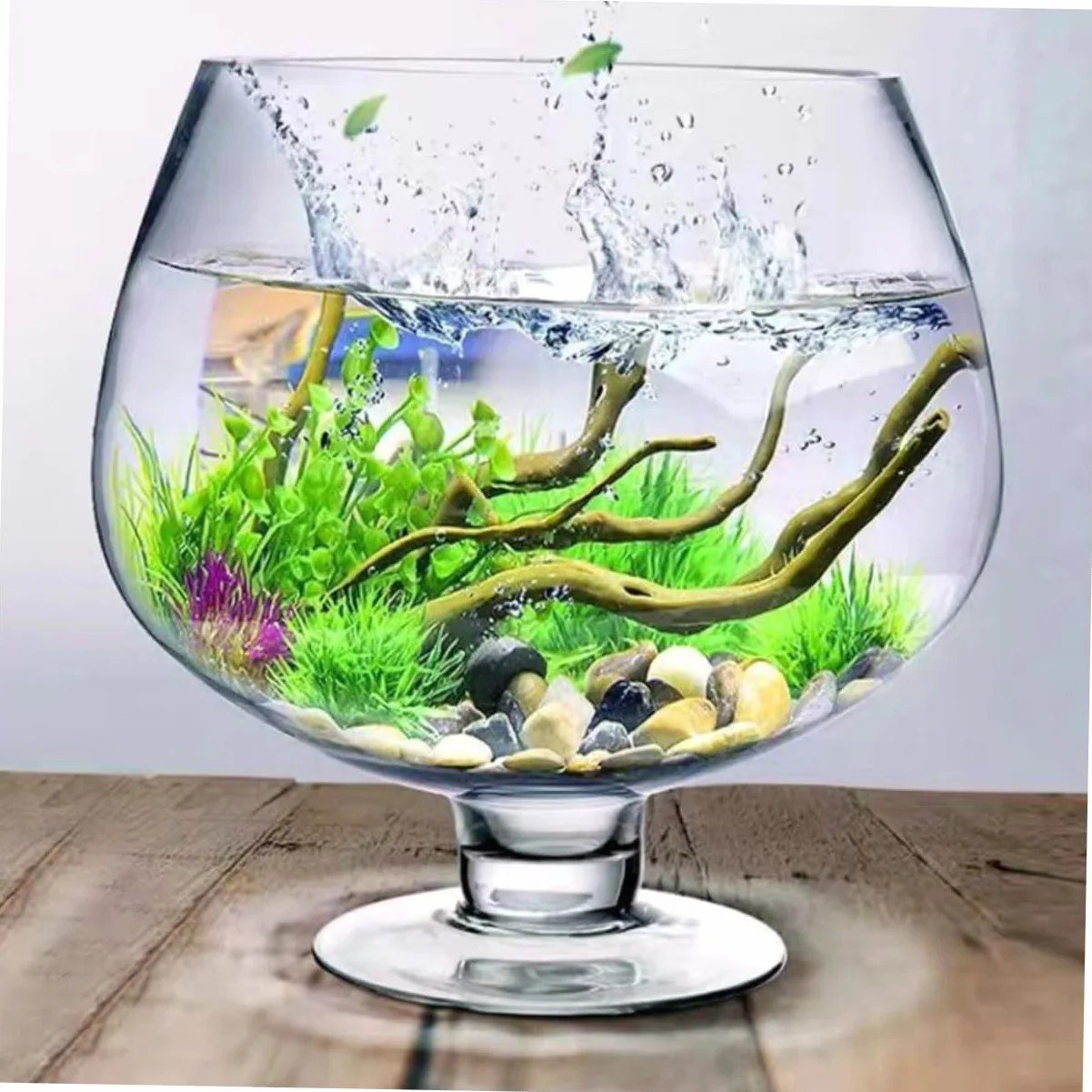 Ultechnovo Acquario Da Tavolo Trasparente in Vetro 8.27In Boccia Per Pesci Rossi Decorazione Casa Ufficio Giardino