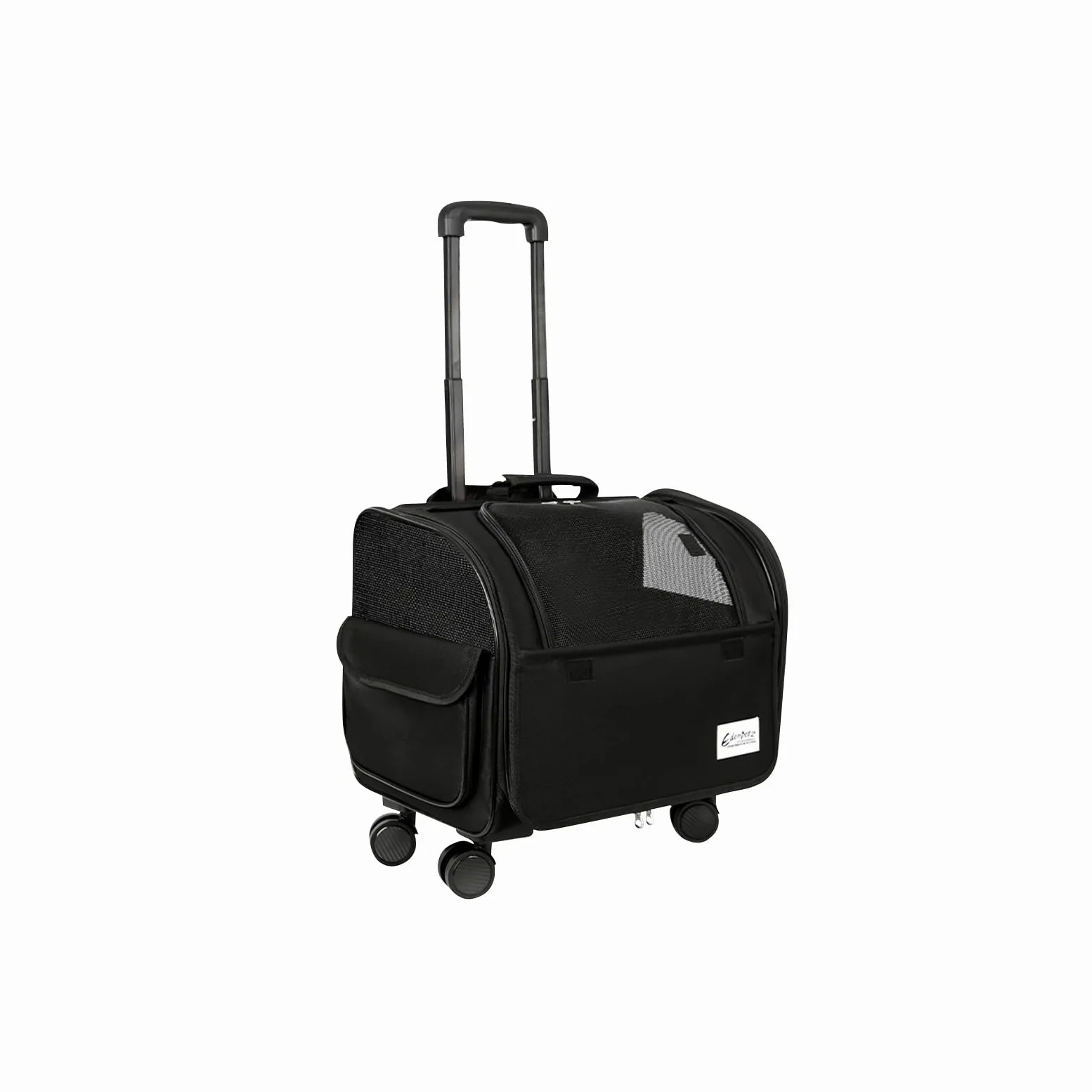 Galatée Borsa Da Viaggio Per Cani Con Ruote Removibili, Trasportino Per Animali Approvato Dalle Compagnie Aeree, Borsa Pieghevole Per Gatti Con Rete Traspirante, Passeggino Per Animali(Nero)