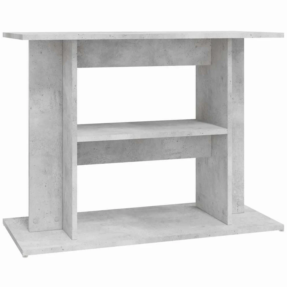 Supporto per acquario, grigio cemento, 80 x 35 x 60 cm, in legno, stabile mobile inferiore per acquario con 3 ripiani, pratico armadio per acquario per riporre mangime per pesci e accessori