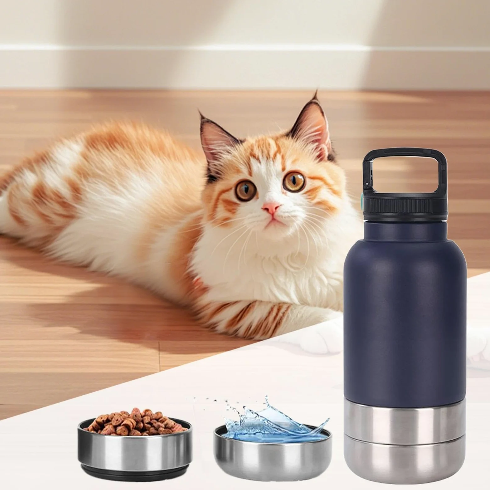 Borraccia Per Cani Dispenser D'Acqua Portatile Da 1,52 L Per Cani | Borraccia Sottovuoto Cuccioli Per Viaggi Campeggio Outdoor Escursionismo Picnic Passeggiate Dormitorio Appartamento