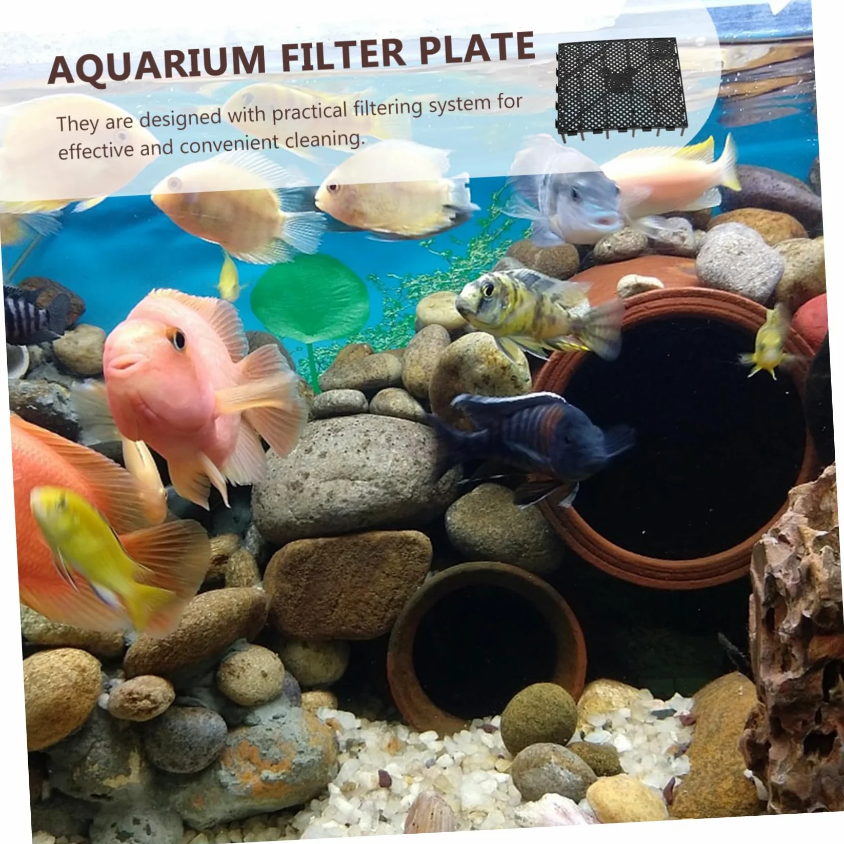 PRETYZOOM 18 Pollici Piastra Filtrante Inferiore del Serbatoio di Pesce Separatore per Acquari Vassoio Divisorio per Acquari Pannello Isolante per Acquario Pallet Ghiaia Griglia Plastica