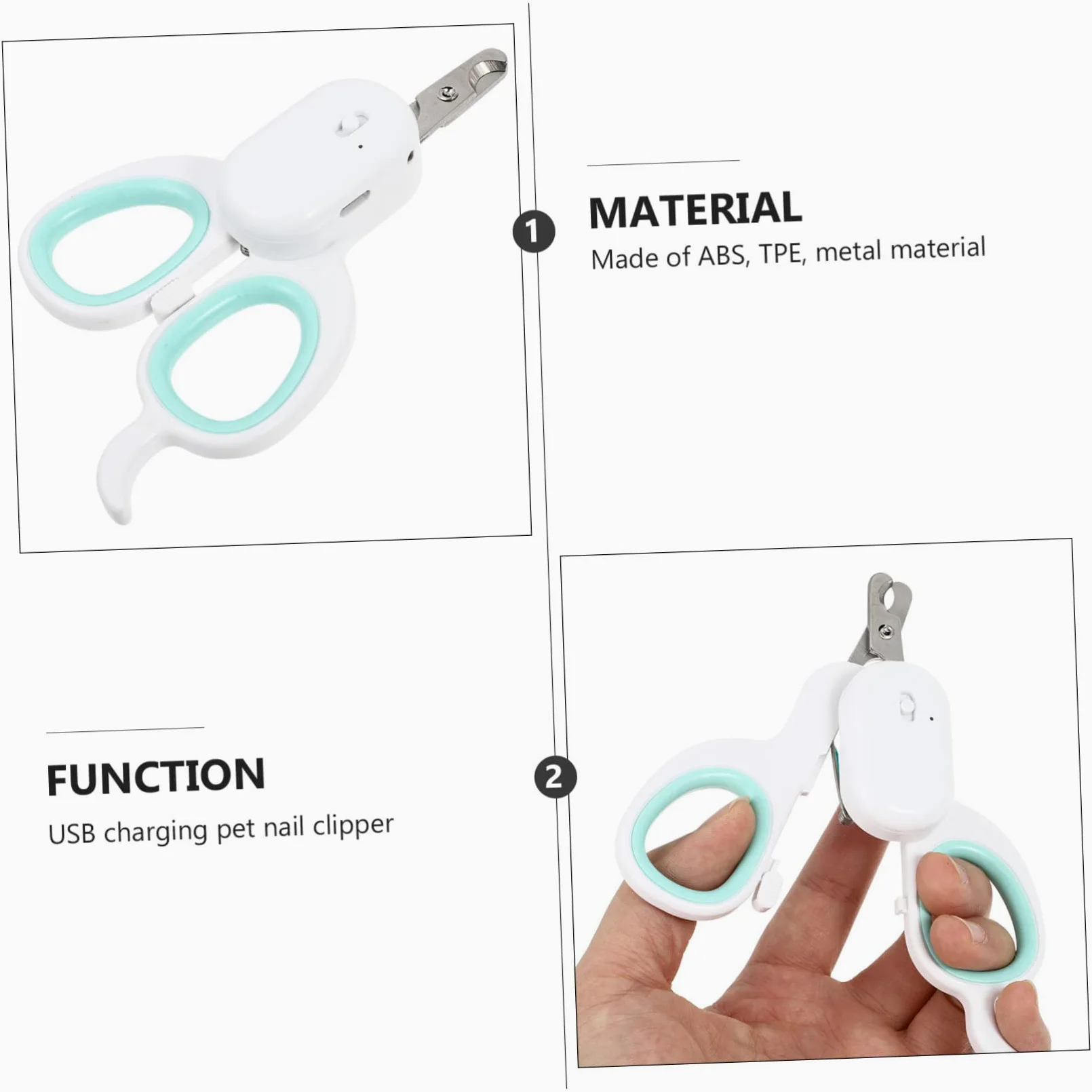 minkissy 2pezzi Tagliaunghie per Domestici con LED Strumento per La Unghie Design e Resistente Facile Usare