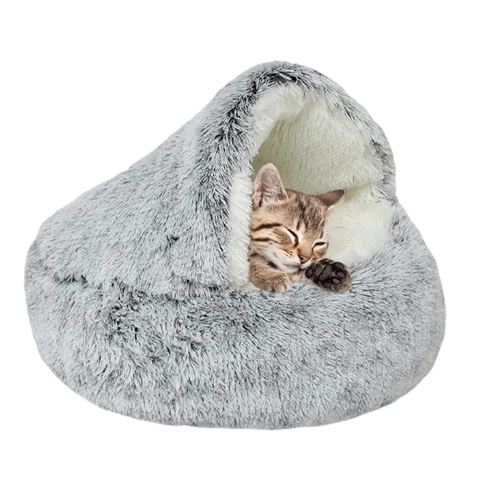 Comodo Cuccia per in Peluche per Gatto, Lettino per Animali Domestici Cesto Letto Morbido e Lavabile con Bordi Rialzati per Cucciolo Coniglio Porcellino d'India e Gattino Ø 40cm