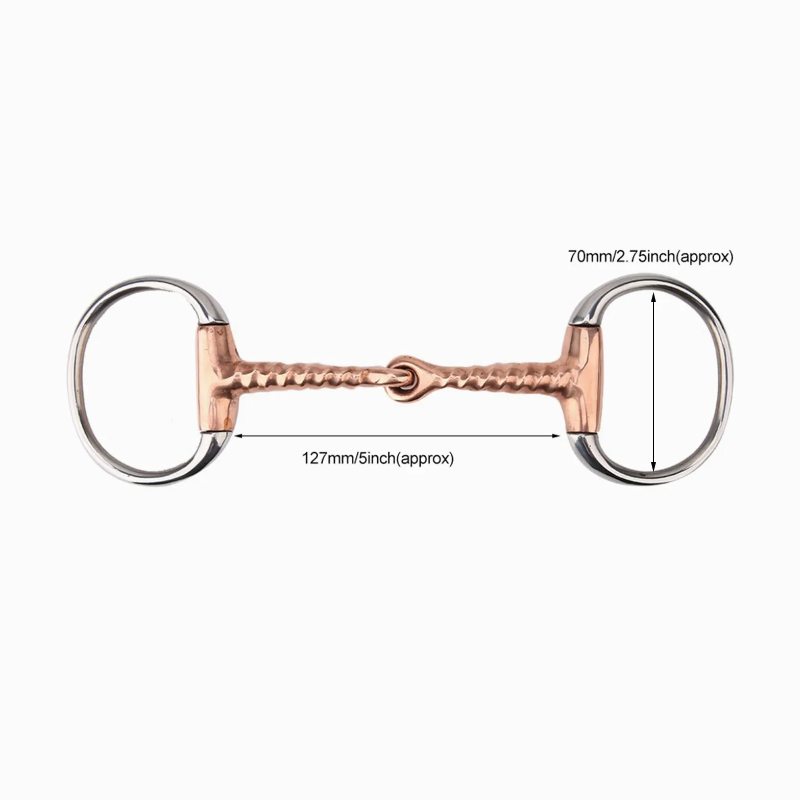 Filetto, Cavallo da Masticare Cavallo Equino Equitazione Inglese Filetto a Doppio Snodo in Ottone Morso per Cavallo per Forniture Equestri