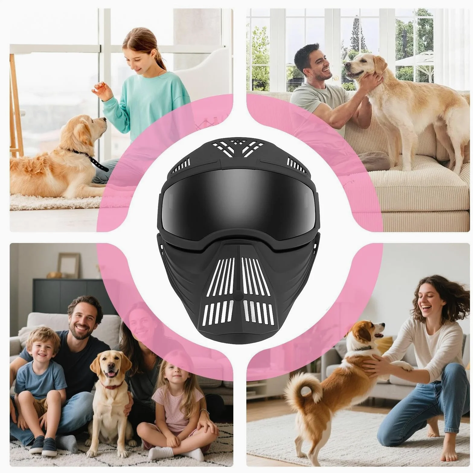 Occhiali per Cani Taglia Media Occhiali Antiappannamento con Parabocca | Maschera Protettiva Regolabile con Protezione UV e Antivento per Addestramento e Campeggio Taglia Media e Grande