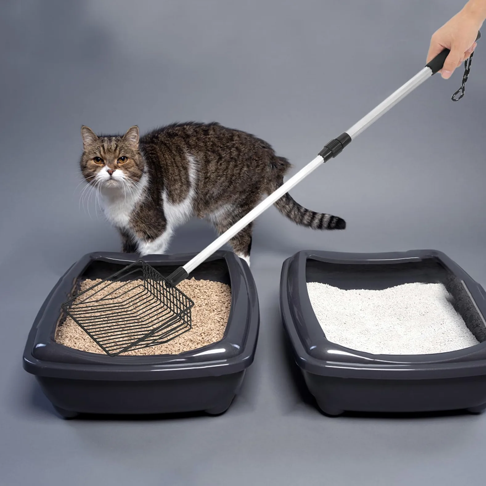 ifundom Rastrellino per Lettiera per con Ergonomico e Leggero Rimozione Facile Feci e Rifiuti per e Pulizia Escrementi del