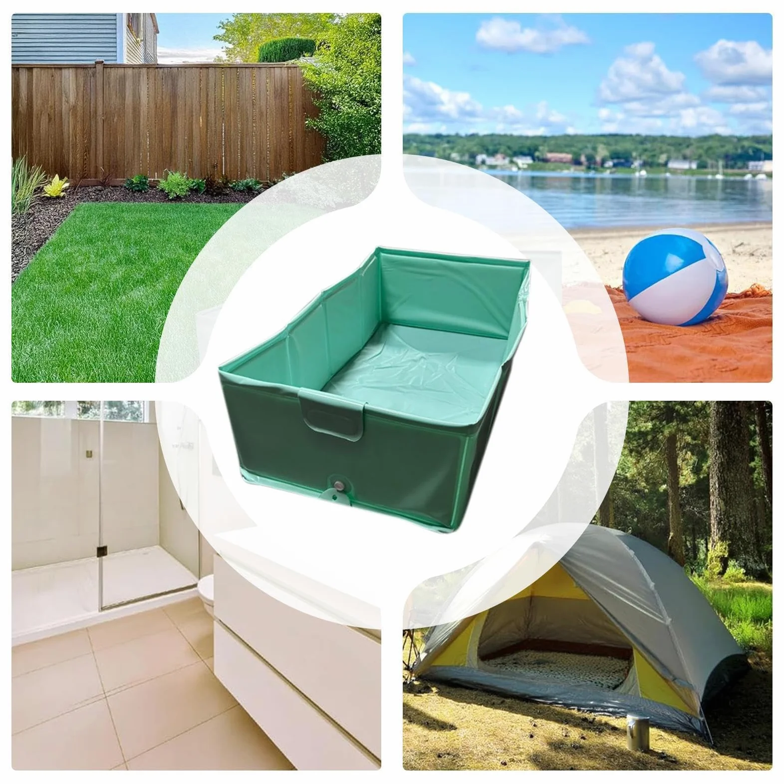 Piscina Pieghevole Cani Vasca Gatti Pieghevole e Antiscivolo | 80 x 40 x 20 cm Vasche per Cani per il Bagnetto Adatta A Gatti Spazio Giochi Esterno Giardino Cortile Casa