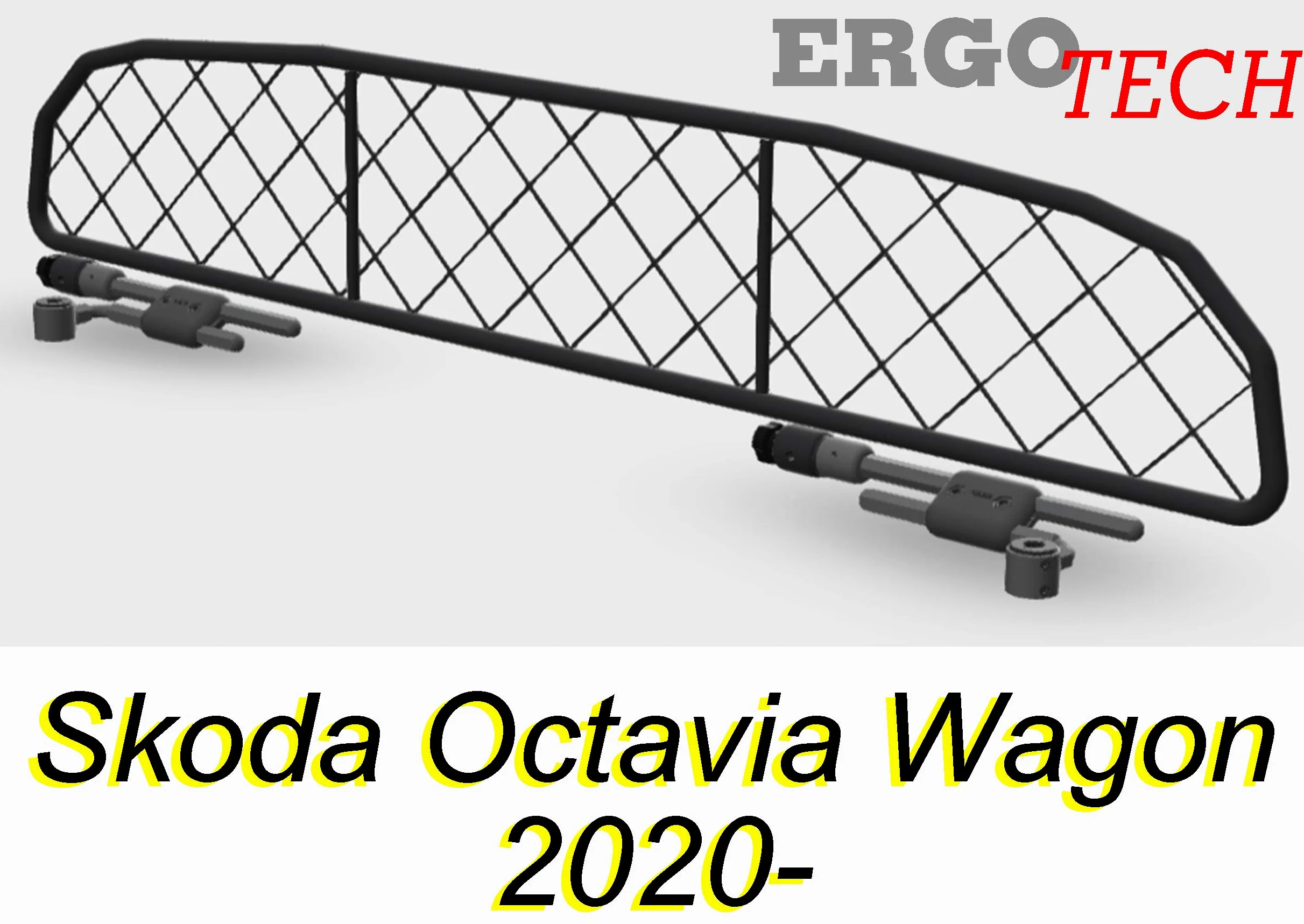 ERGOTECH Divisorio Griglia Rete Divisoria per Skoda Octavia Wagon (dal 2020 in Poi) RDA65-XXS16, per Trasporto Cani e Bagagli