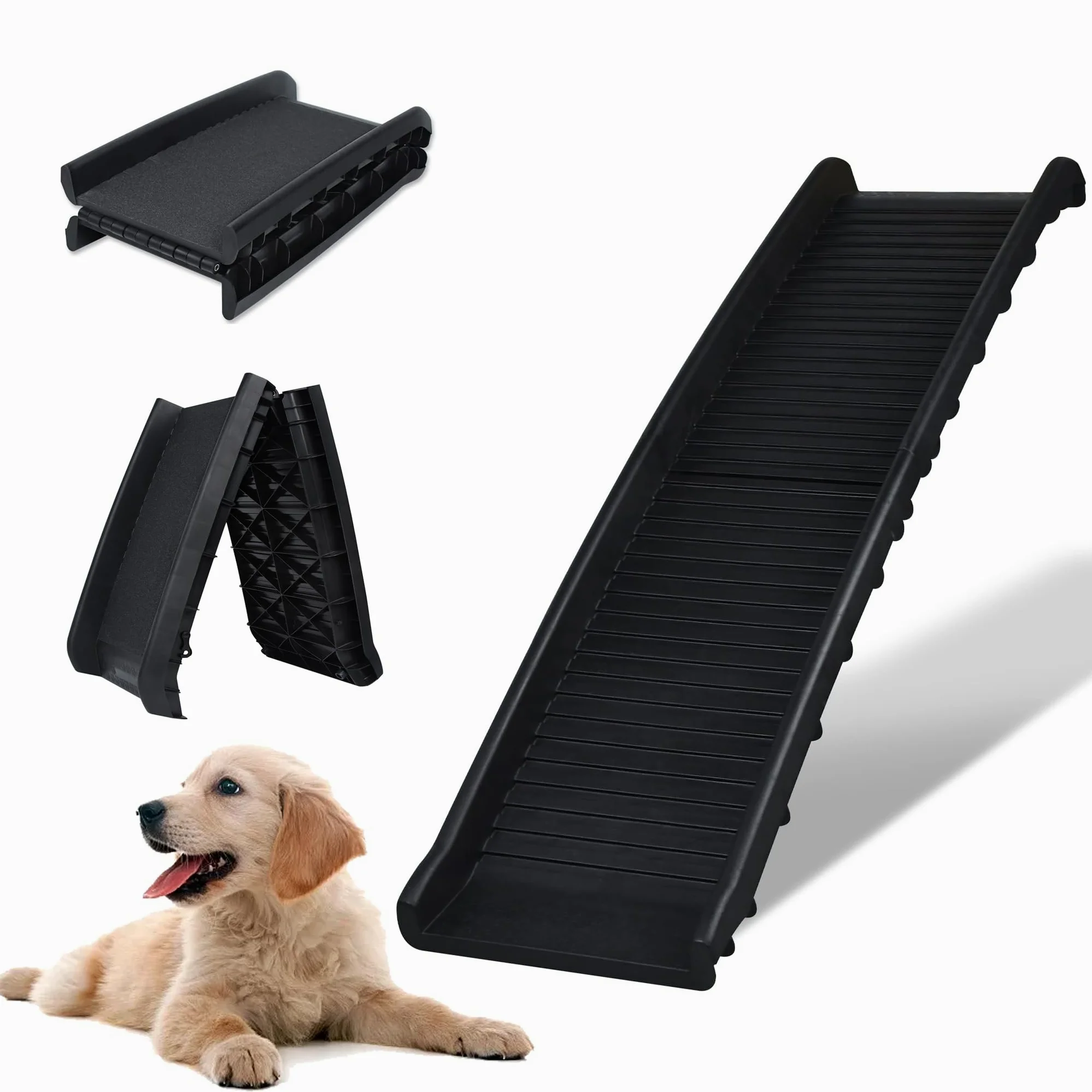 ACXIN Rampa per cani pieghevole, per auto, pieghevole, in plastica, antiscivolo, fino a 90 kg, 156 x 40 cm