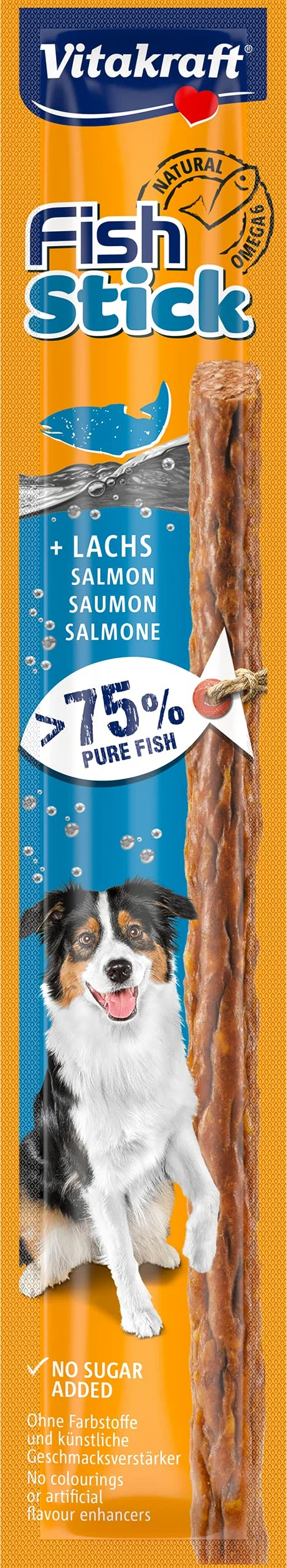 Vitakraft Dog Snack Fish Stick Salmon, 1 Confezione = 50 Pezzi