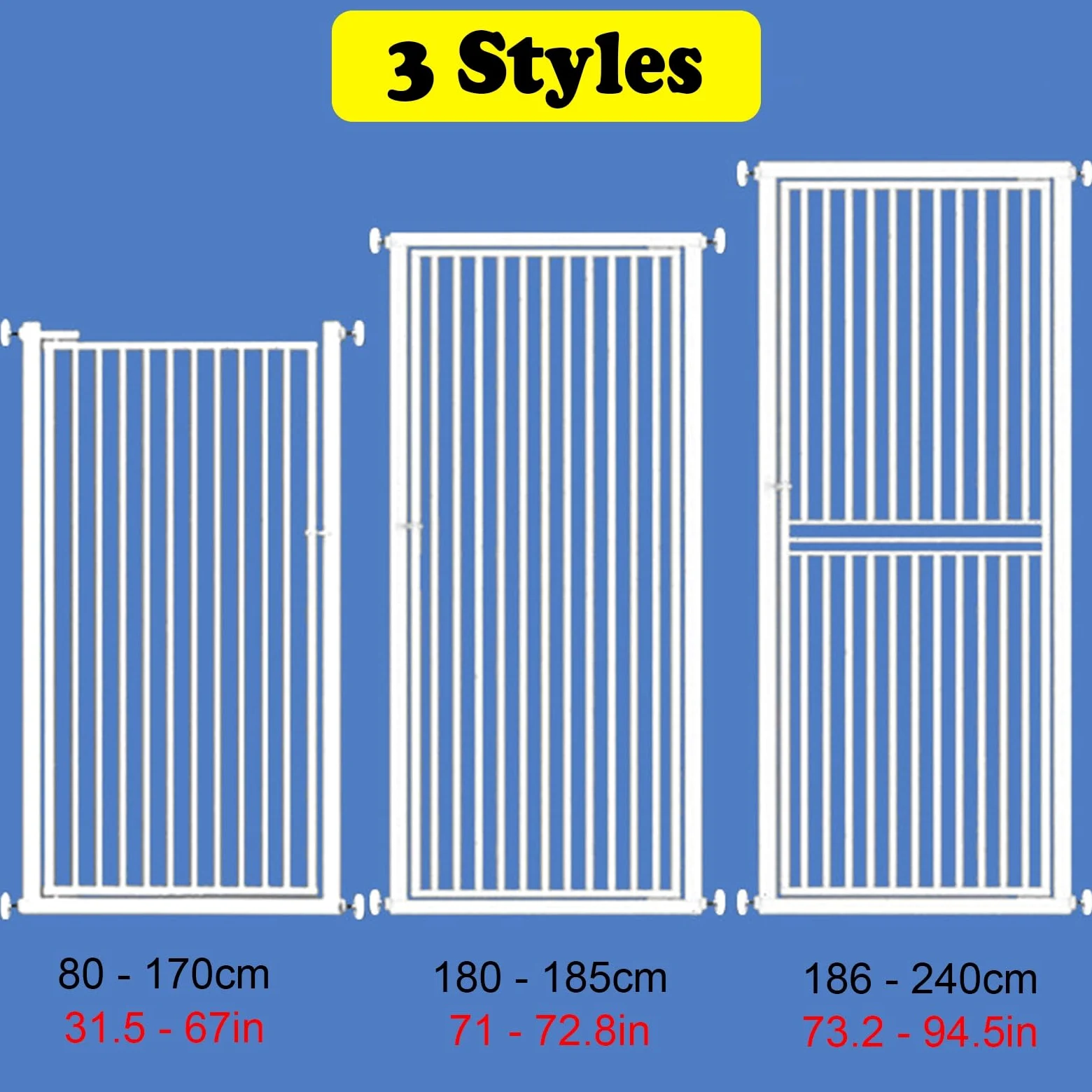 Gattaiola Barriera per gatti con serratura per porte, Cancello anti-arrampicata extra alto per animali domestici per separare, Montaggio a pressione con ingombro ridotto(60x170cm/24x67in)