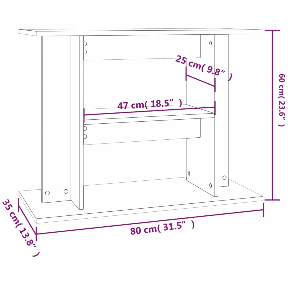 Homgoday Supporto mobiletto base tavolo armadio per acquario 80 x 35 x 60 cm