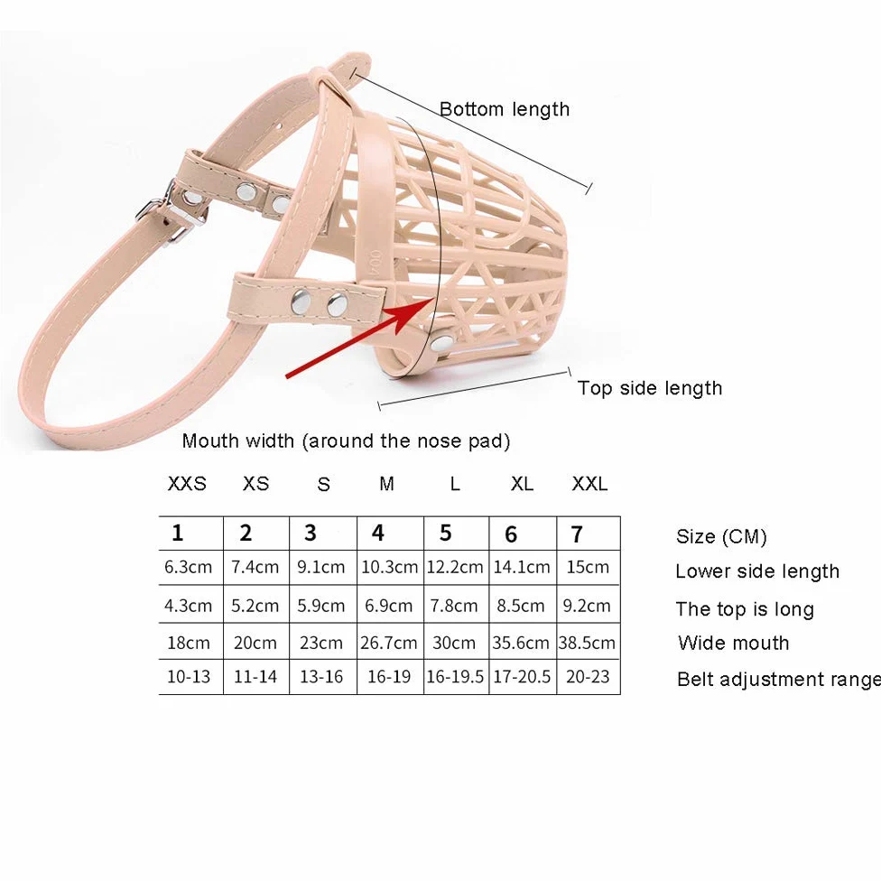 Museruola Silicone Traspirante Regolabile Anti-Morso Abbaio(XXL)