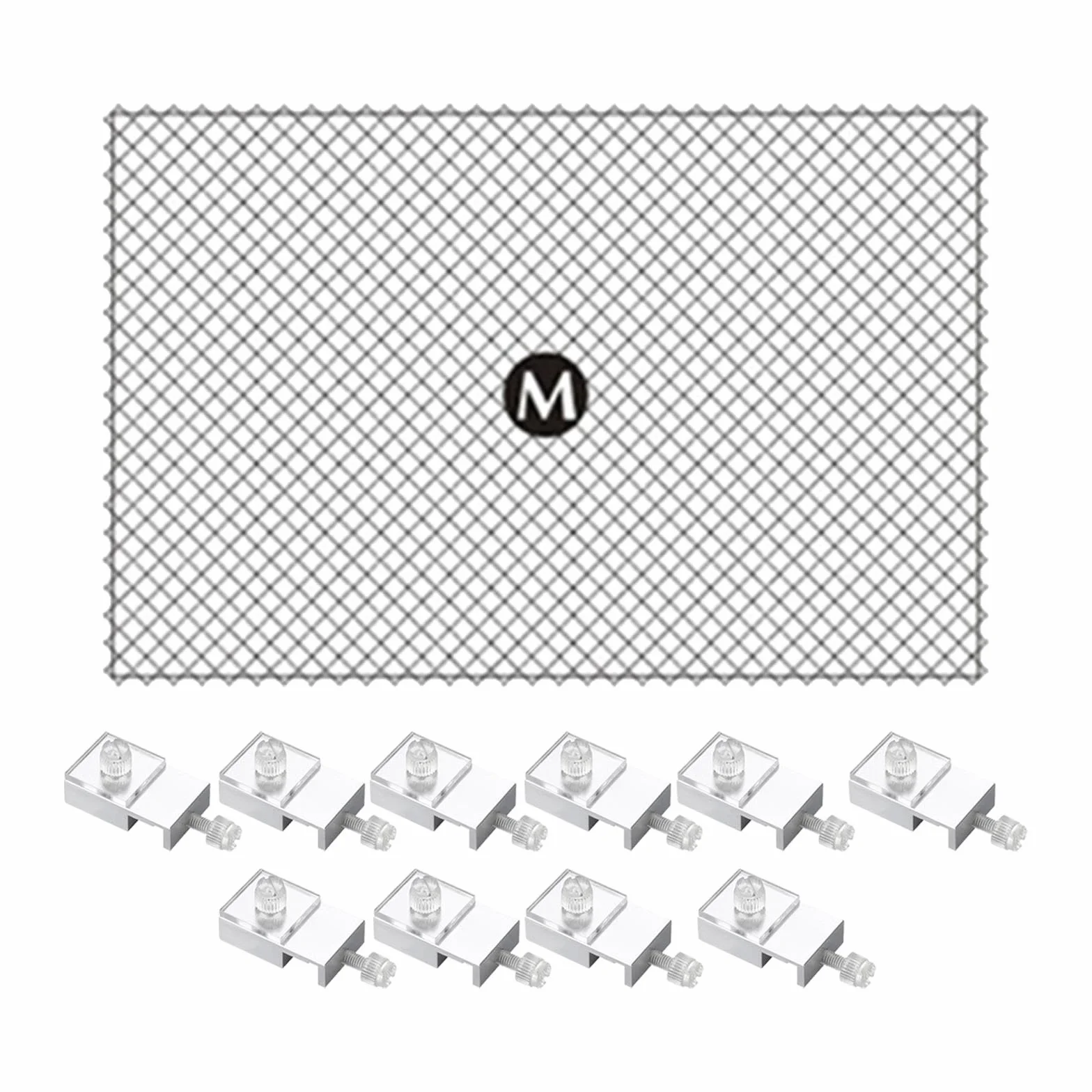 perfk per schermi per acquari Rete Superiore in Rete Trasparente con Morsetto in Alluminio, Copertura per Acquario Copertura per Acquario Rete, 80x106cm 10 Morsetti