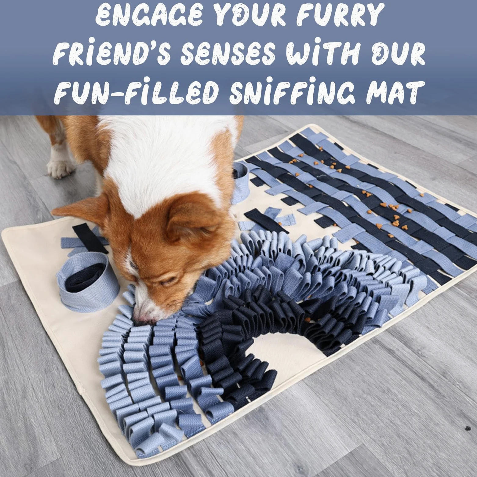 Tappetino Olfattivo per Cani, Tappeto Olfattivo Cane, Snuffle Mat per Cani Lavabile Pieghevole Tappetino Sniffing Olfattivo Cane per Addestramento Cani per Giochi Interattivi, 72X50cm