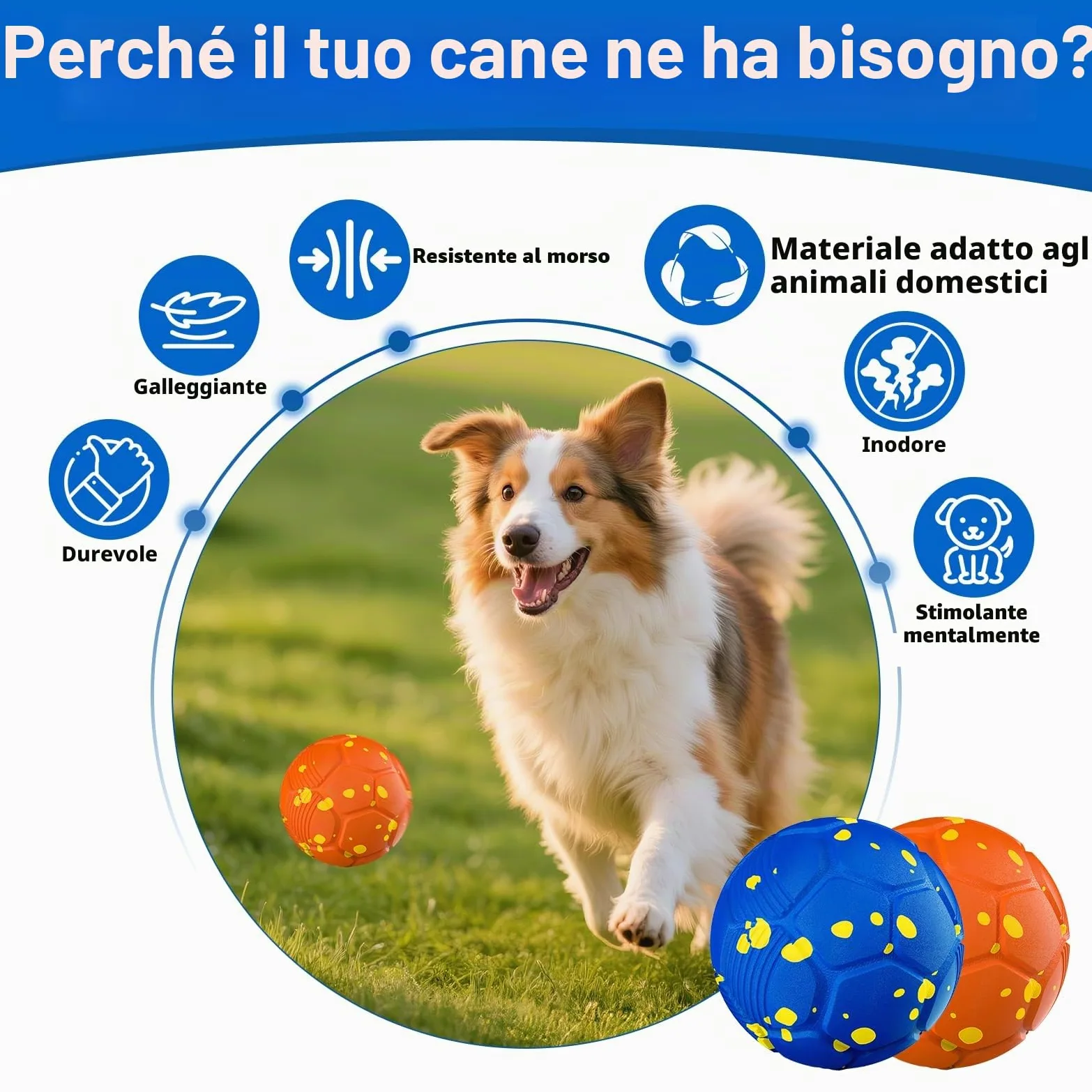 Palle per Cani Giocattolo Intelligente Interattivo con 3 Modalità di Gioco Impermeabile,Ricaricabile, per Cuccioli Cani di Taglia Media e Grande Giocattolo Elettrico Indistruttibile