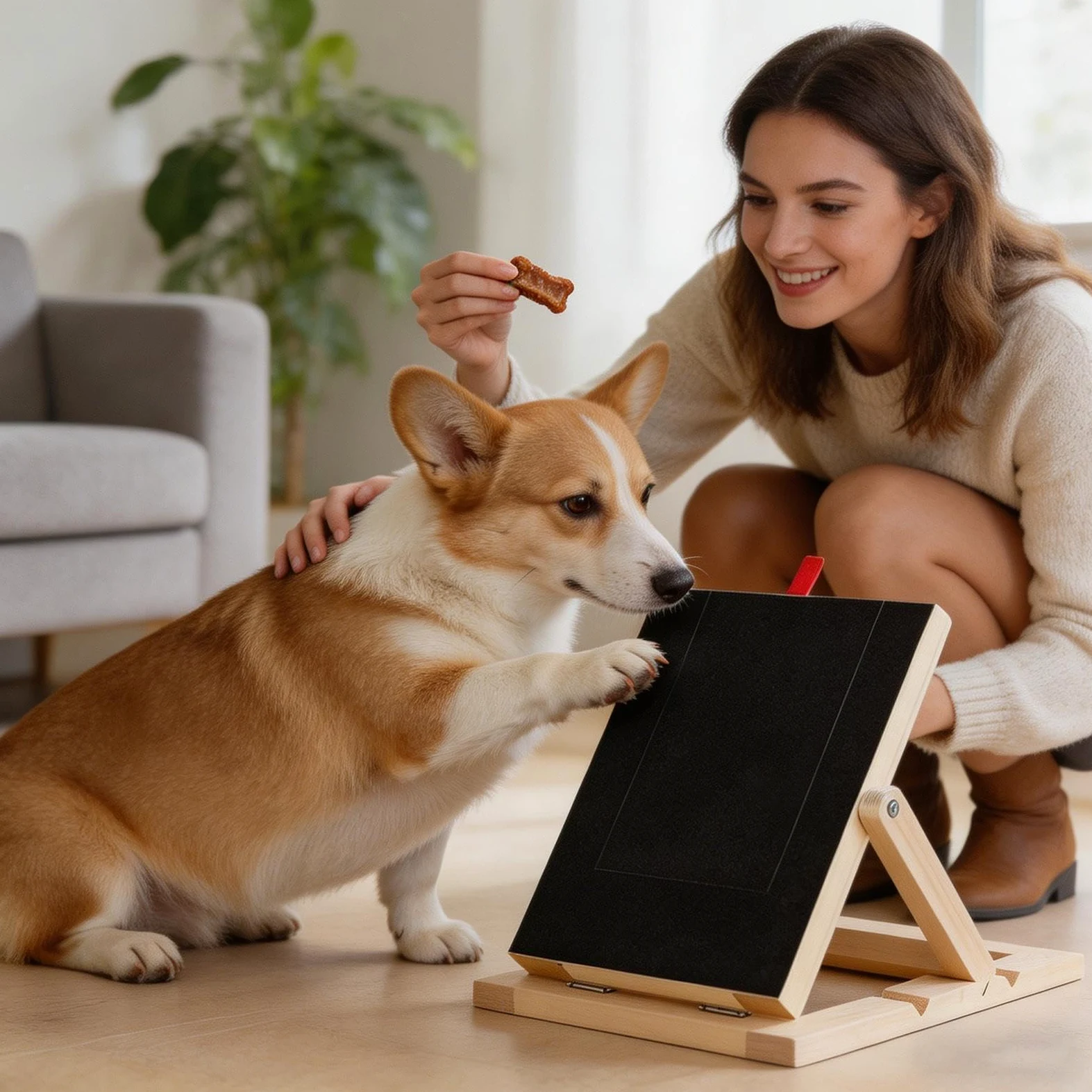 Tagliaunghie per cani, con in legno, con cassetto per spuntini, per cuccioli di taglia piccola, media e grande, arricchimento per casa e appartamenti