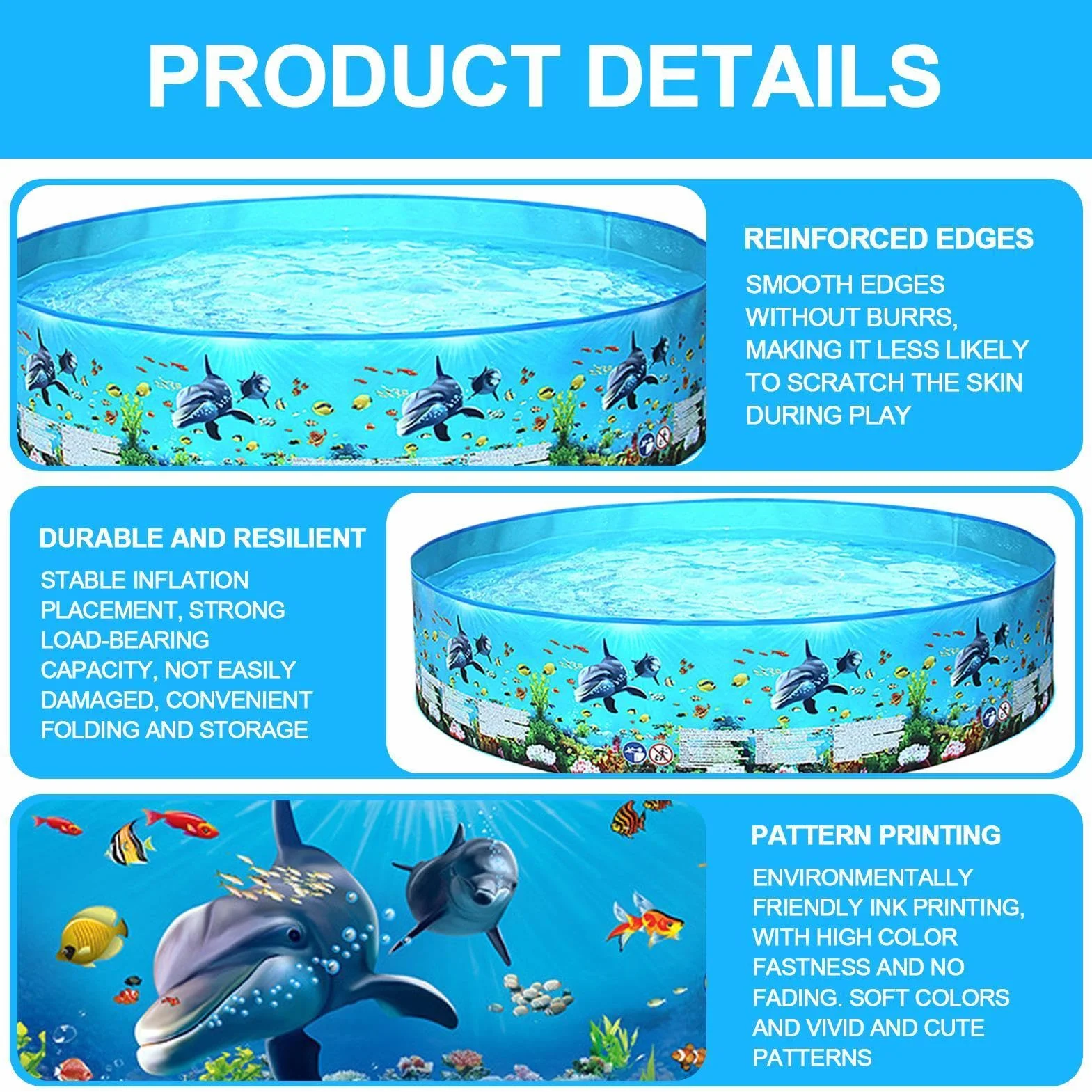 Piscina Rigida Pieghevole Vasca Non Gonfiabile Per Feste E Nuoto All'Aperto | Piscina ad Acqua Pieghevole Per Animali Domestici Bambini Adulti Famiglia Giardino Cortile Terrazza