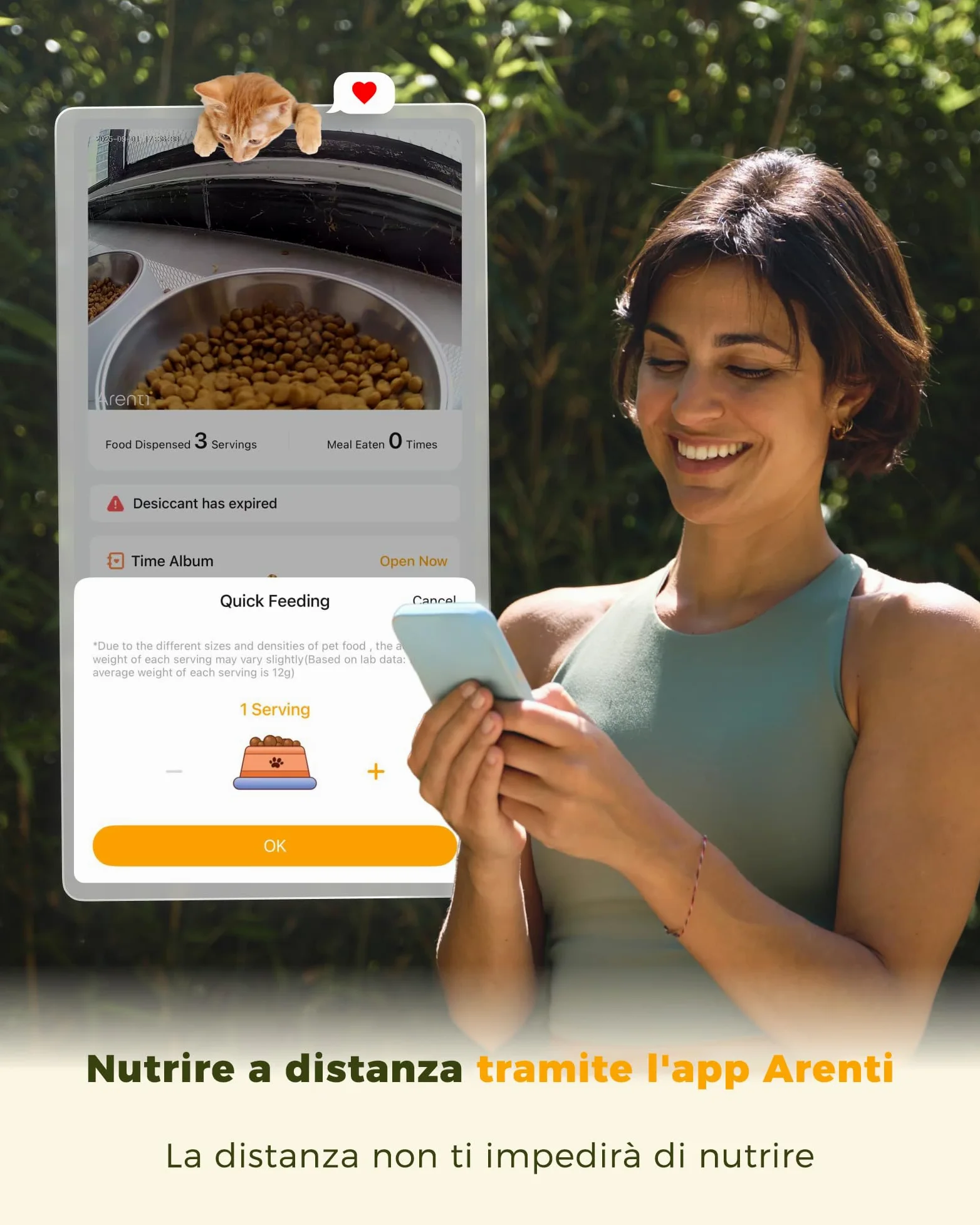 ARENTI Distributore Automatico Cibo per Gatti e Cani con Telecamera HD 2K/3MP,Fontanella per Gatti,WiFi 2.4G&5G,4.5L Dispenser Cibo Gatti/Cani con Audio Bidirezionale, Controllo APP