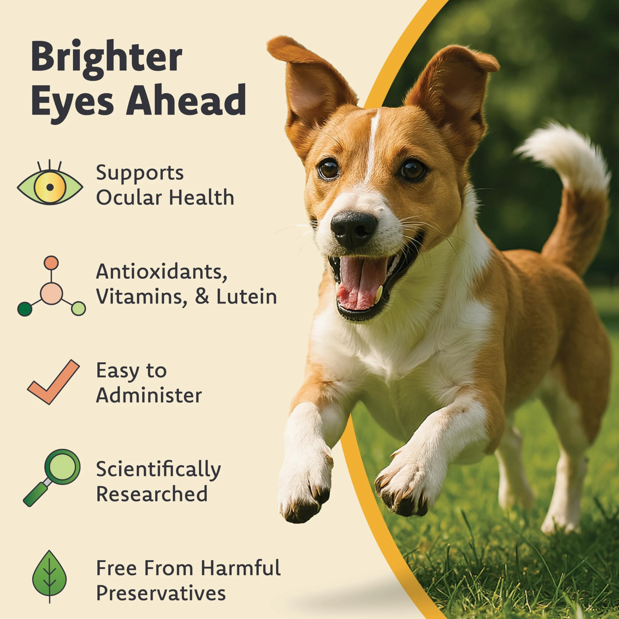 Ocu-GLO Canine Vision Supplemento per Cani di Piccola Taglia 4,5 kg e Tappi in Gel Liquido sotto i 90