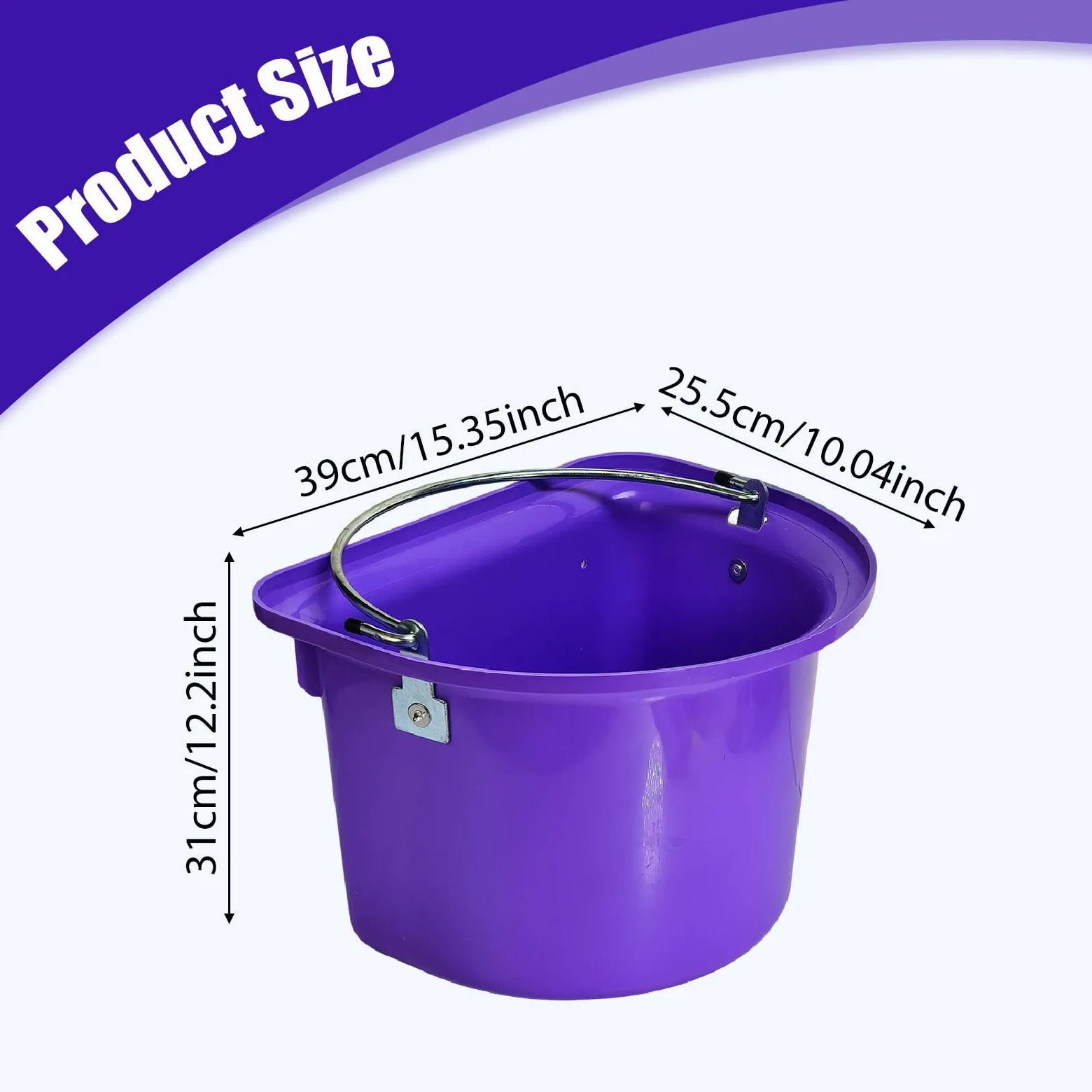 Mangiatoia per Cavalli, Secchio per Mangime, Contenitore per Mangime, Secchio per Acqua, Materiale Metallico PP Resistente all'Usura, Facile da Pu