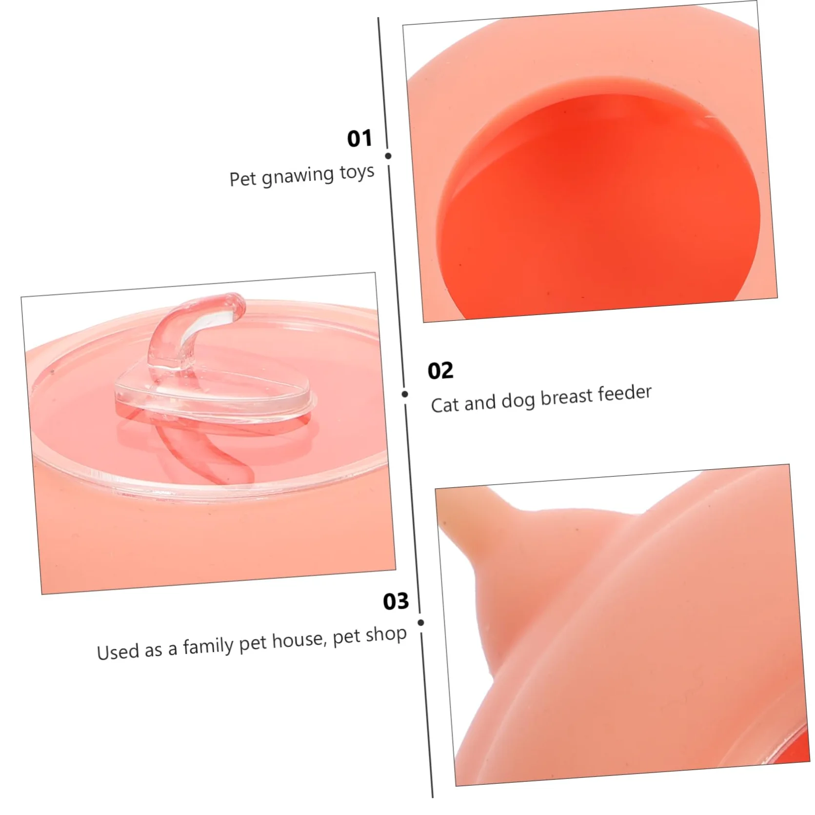 Biberon per Allattamento per Cuccioli e Gattini, in Silicone Rosa, Leggero e Riutilizzabile, Facile da Pulire, per Piccoli Animali | Mangiatoia per Cuccioli, Facile da Riporre, Accessorio per Animali Domestici, per Gattino