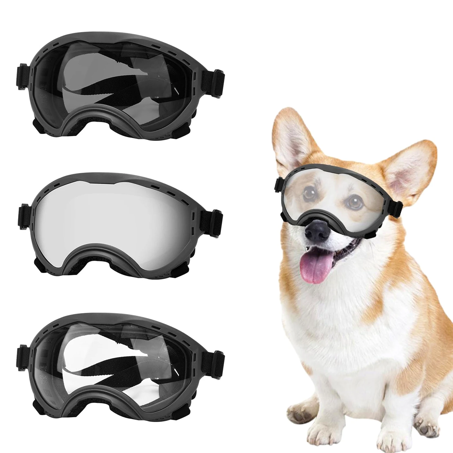 Occhiali protettivi per gli occhi degli animali domestici, resistenti al sole, occhiali da sole per giochi di ruolo per piccole razze e bambole Occhiali da sole per cani di durata
