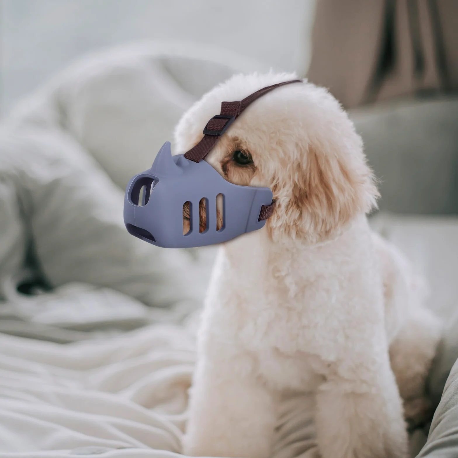 KOMBIUDA 3 pezzi Museruola per Cani Regolabile in Silicone Morbido Antibagno e Antimorso Traspirante e Resistente alle Intemperie per Cani Piccoli Medi e Grandi