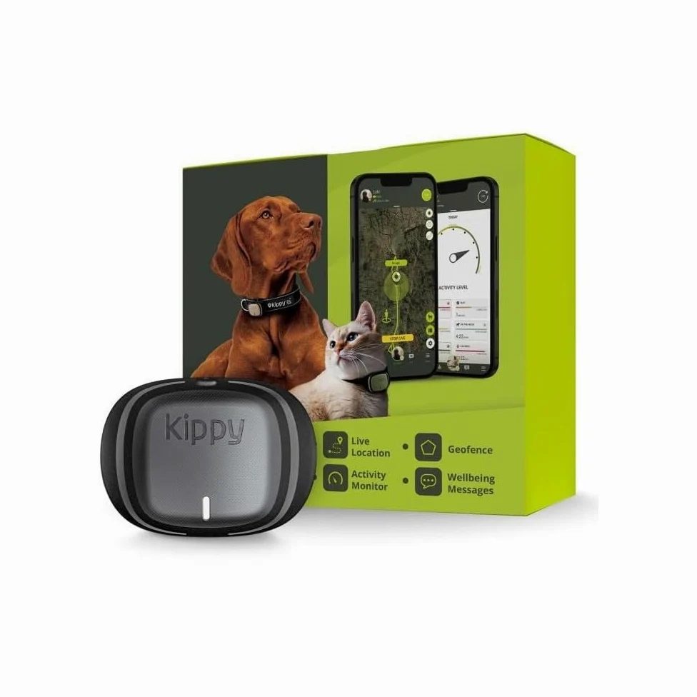 Kippy EVO | GPS per Cani - Localizzatore per Cani e Gatti Impermeabile con GPS per collare - Tracker di Attività e Salute del tuo Cane, con Recinto Digitale e Notifiche - Colore Grigio