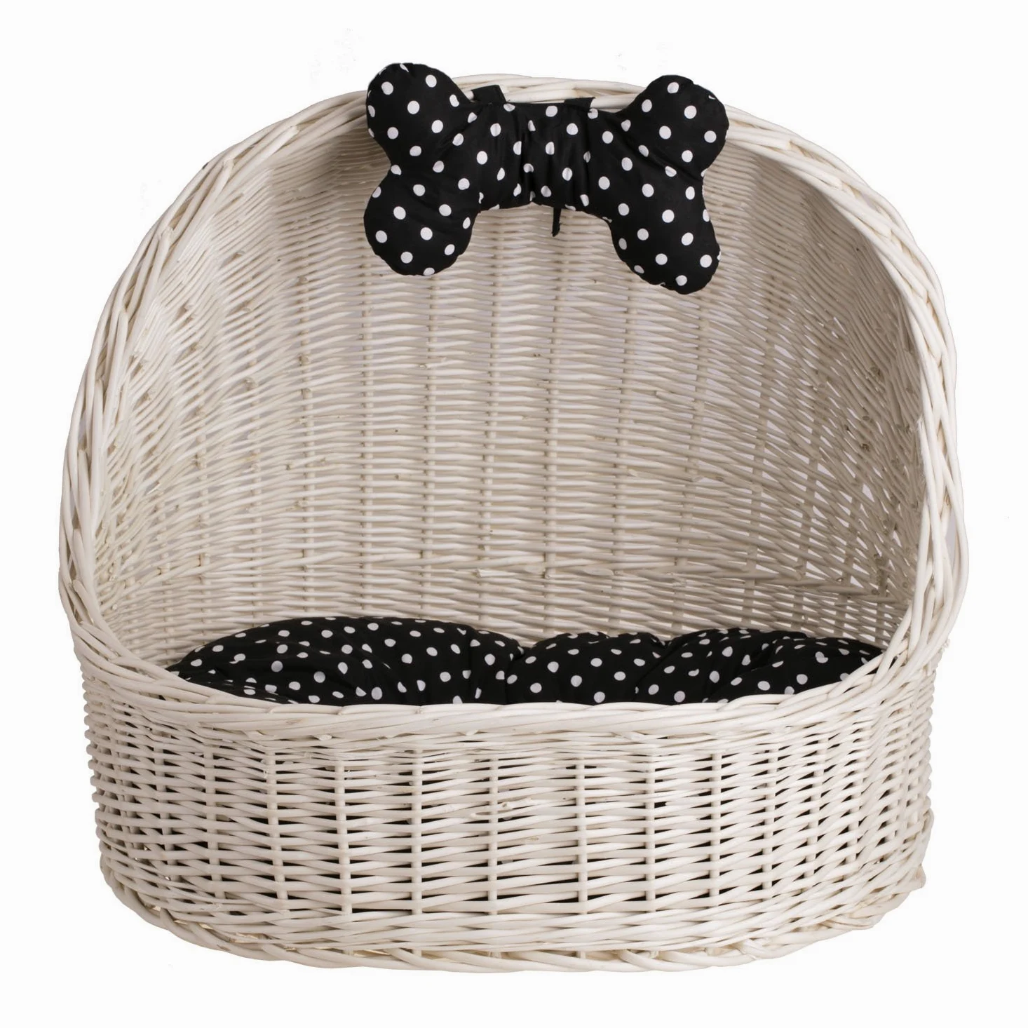 Katzenkorb 497 Cestino per Cani e Gatti in Vimini, Crema_Beige, 60 x 46 x 48 cm
