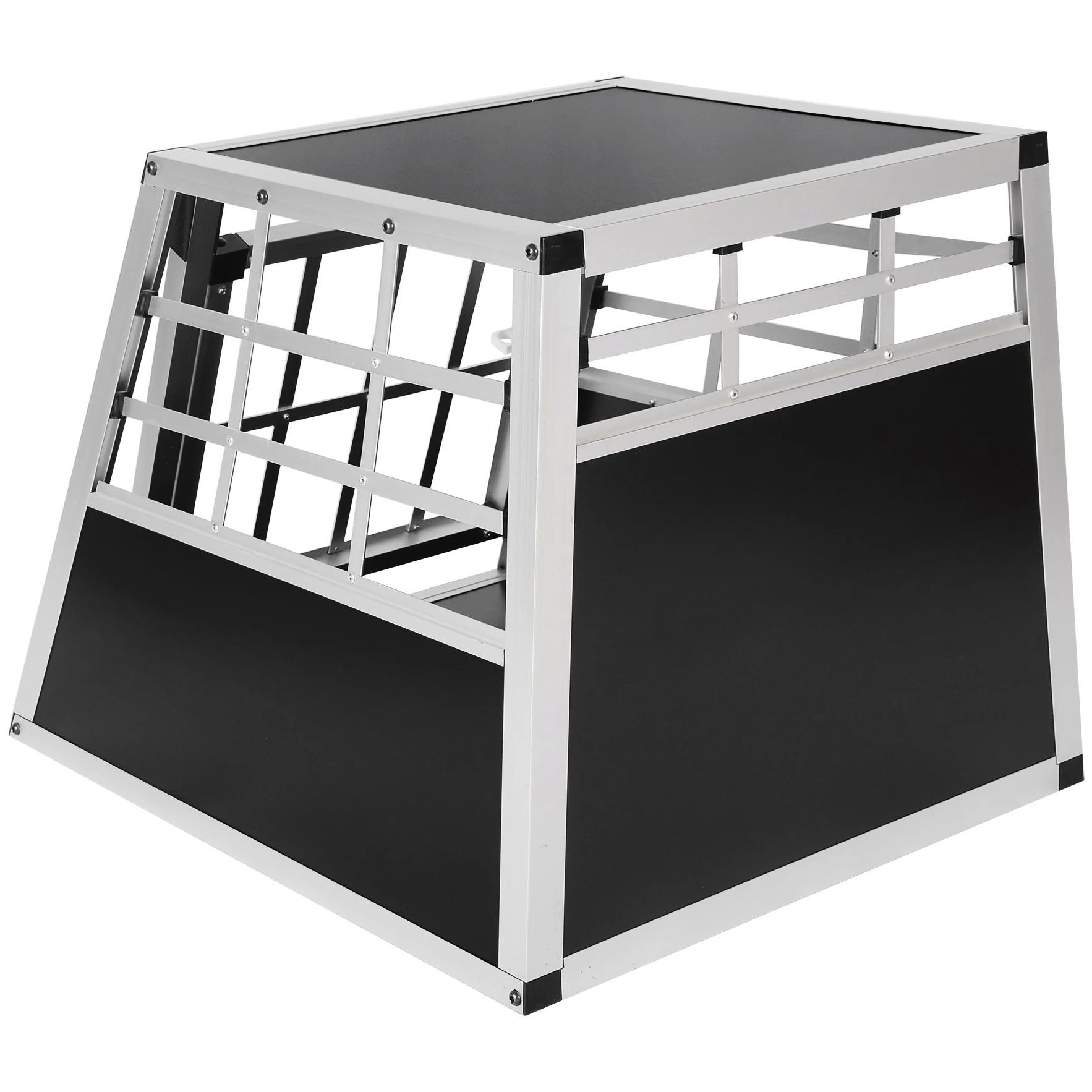 EUGAD Trasportino per Animali, Cuccia per Cane da Esterno, Box da Cani Auto, in Alluminio Trapezoidale, Nero