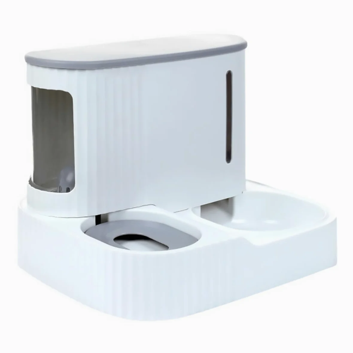Distributore Automatico Cibo e Acqua Staccabile per Animali Domestici, Alimentazione e Abbeveraggio a Gravità Abs e Pet, 3l + 0,85l Colore Casuale per Cani e Pet