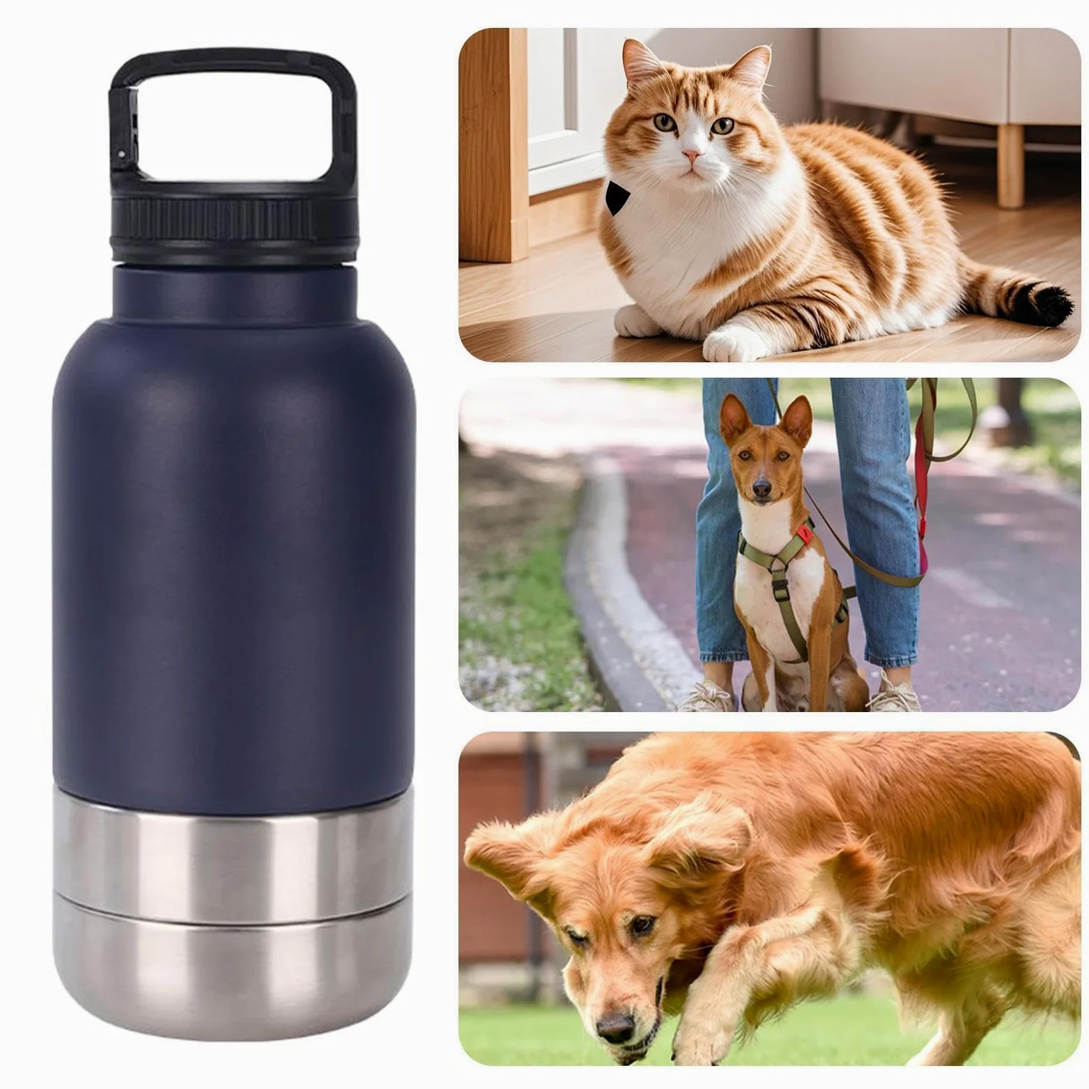 Borraccia Acqua Portatile Animali 1520 ml Contenitore D'Acqua Per Animali | Borraccia Cuccioli Con Per Viaggi Campeggio Outdoor Escursionismo Picnic Passeggiate Dormitorio Appartamento