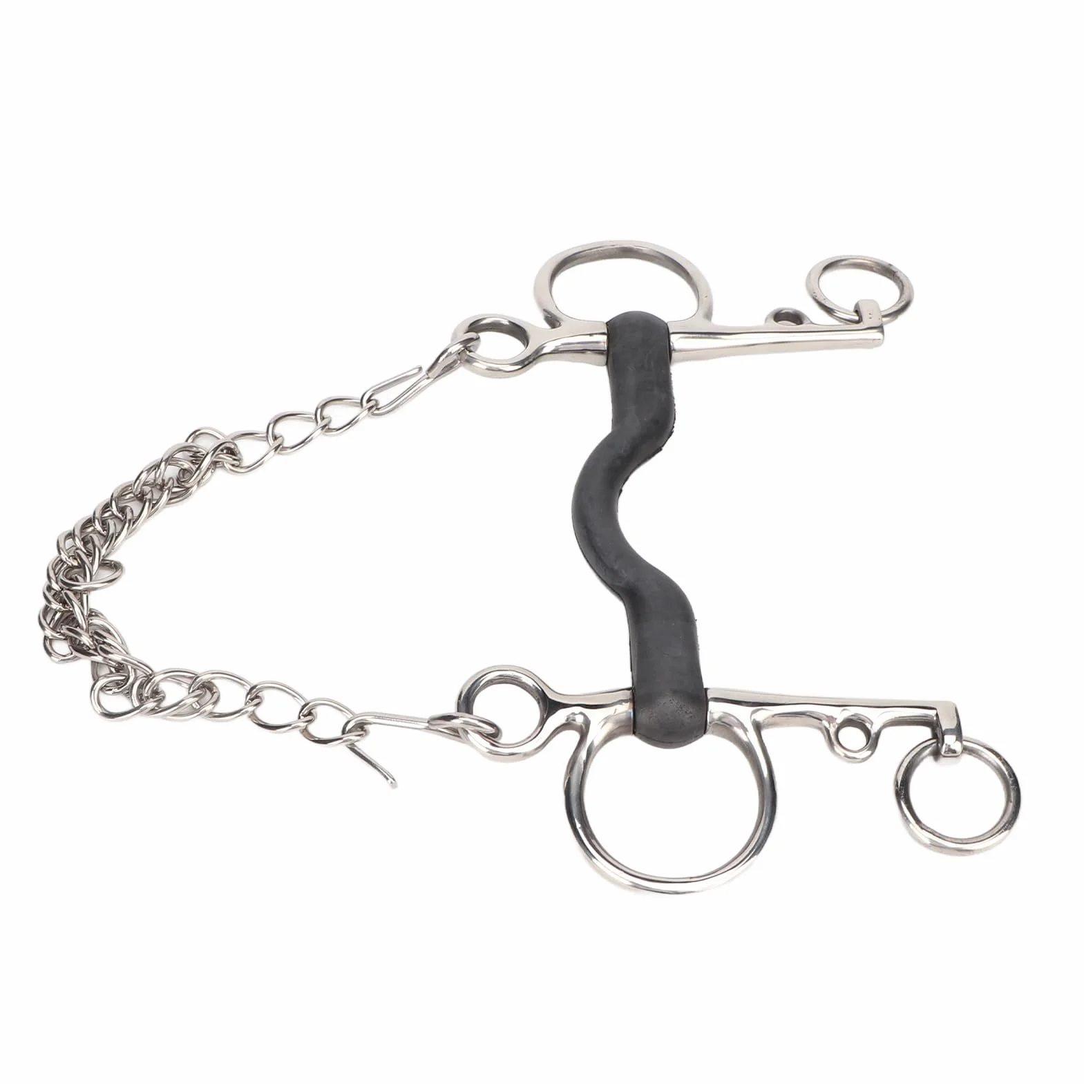 Imboccatura Cavallo in Acciaio Inox con Rivestimento in Gomma, 127mm - e antiruggine, Morbida Pressione distribuita, Ideale per Il Controllo Confortevole del Cavallo