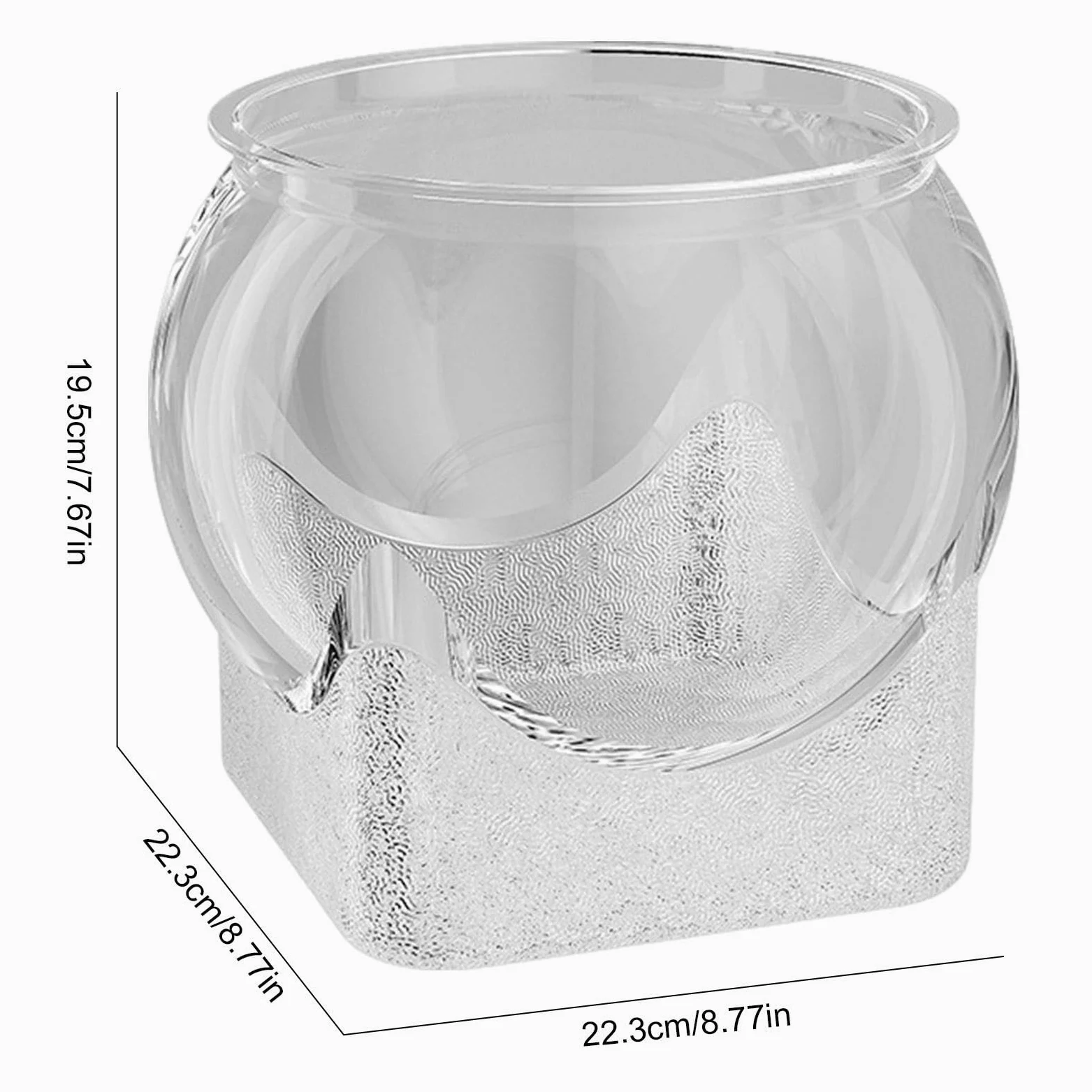 Vaso per pesci – ciotole trasparenti per pesci | acquario da scrivania per casa, ufficio e posto di lavoro, per fiori e decorazioni, ciotola rotonda trasparente per pesci o centrotavola per