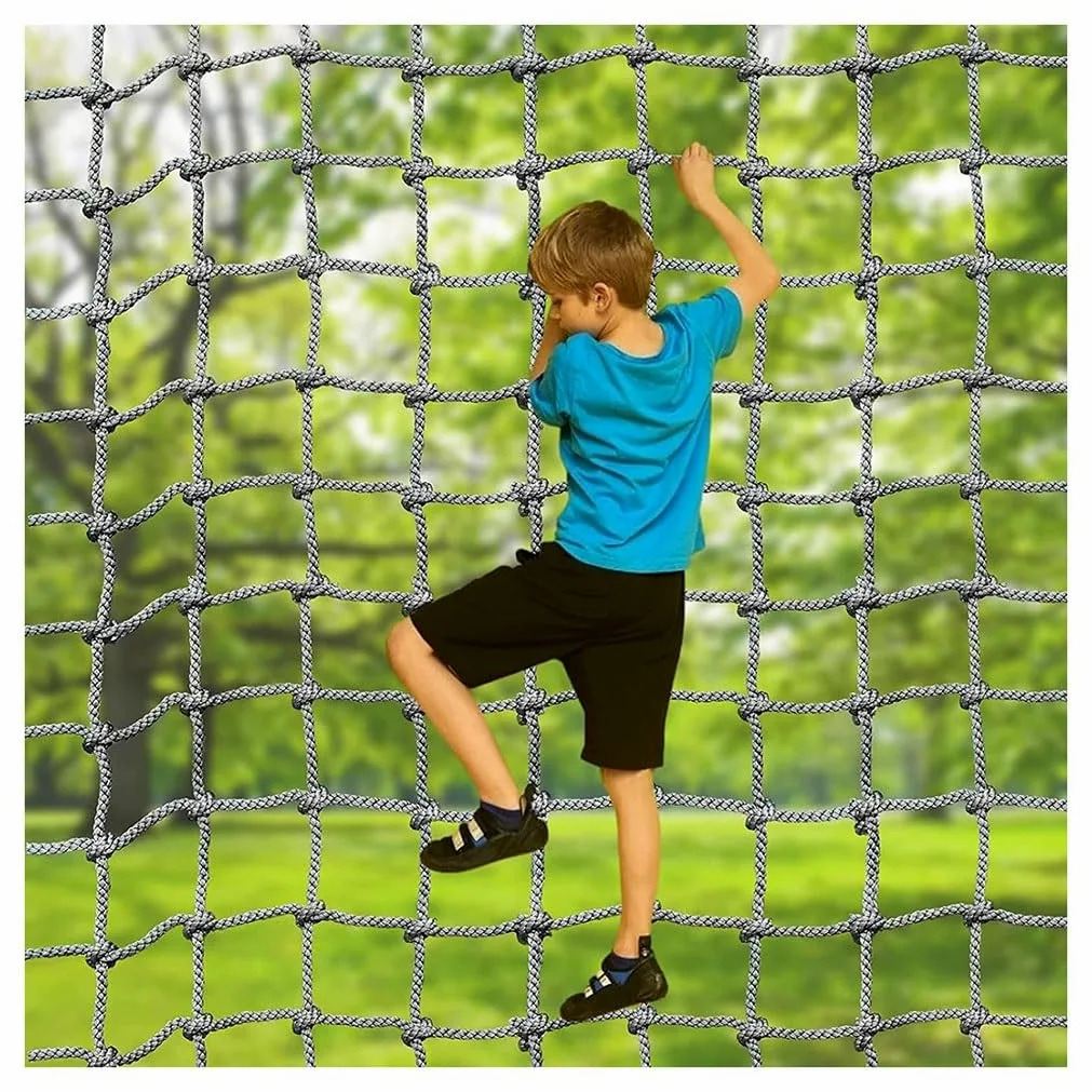 Generico Rete da Arrampicata per Esterni Resistente per Bambini e Adulti, Rete da carico 1x1 m per Altalena, reti da Arrampicata di Livello Militare, Corda Resistente da 16 mm, Ideale per parchi gioc