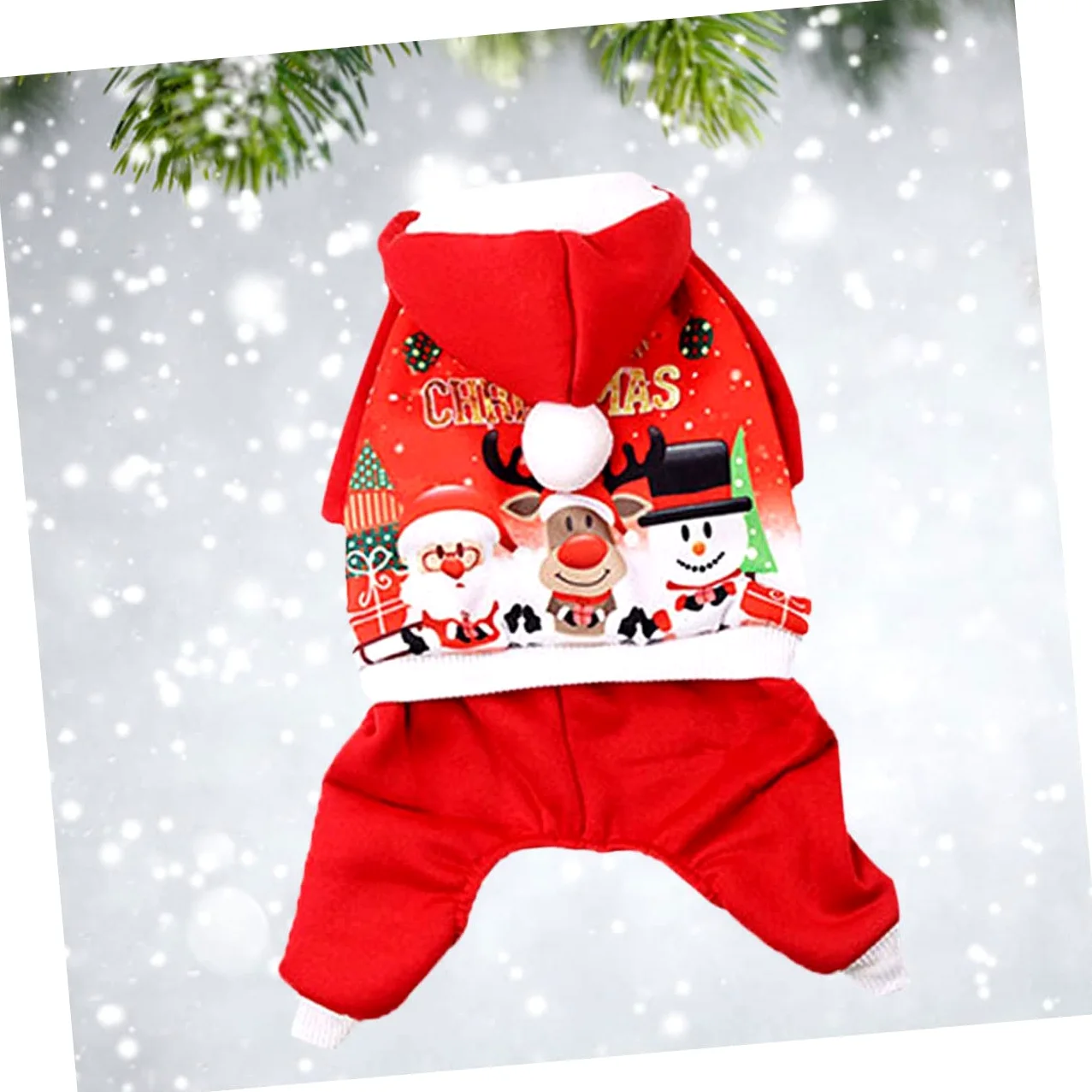 Mipcase 3 Pz felpa con cappuccio per cani di babbo natale per cani costume da cane natalizio abbigliamento natalizio costume di natale giacca per animali domestici di Natale rosso