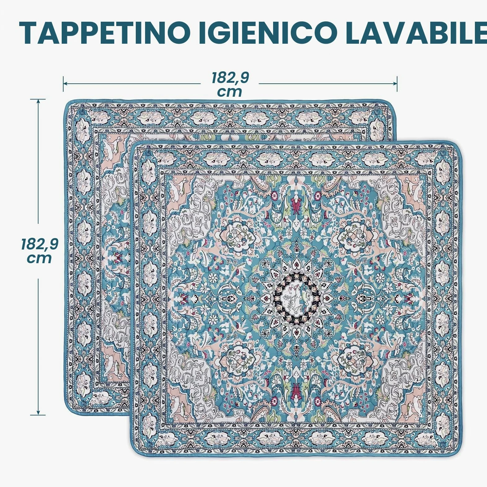 Tappetini lavabili per cani, tappetini per cuccioli con feromoni,182x182cm | Tappetino assorbente per cuccioli aggiornato 2026, impermeabile e antiscivolo, ad assorbimento rapido a prova di perdite