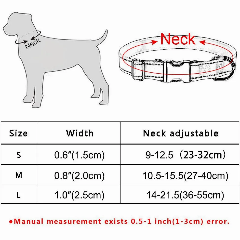 Collare per Cane in Pelle con Nome Personalizzato per Cucciolo, Fibbia per Ragazza Ragazzo con Incisione Personalizzata SL-Blue_L_ (36-55_cm)