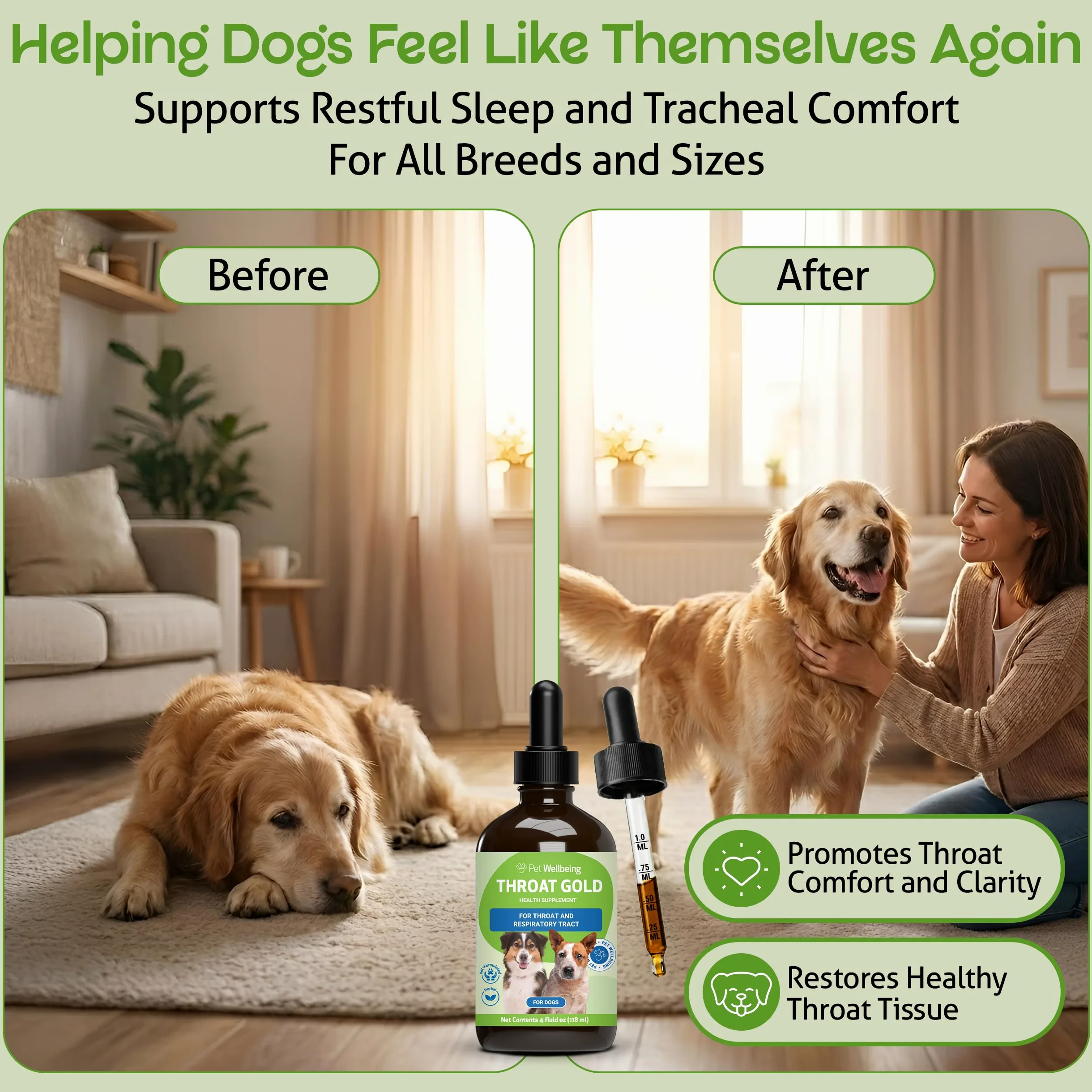 Pet Wellbeing Gola Oro - Tosse E Gola Succhietto.
