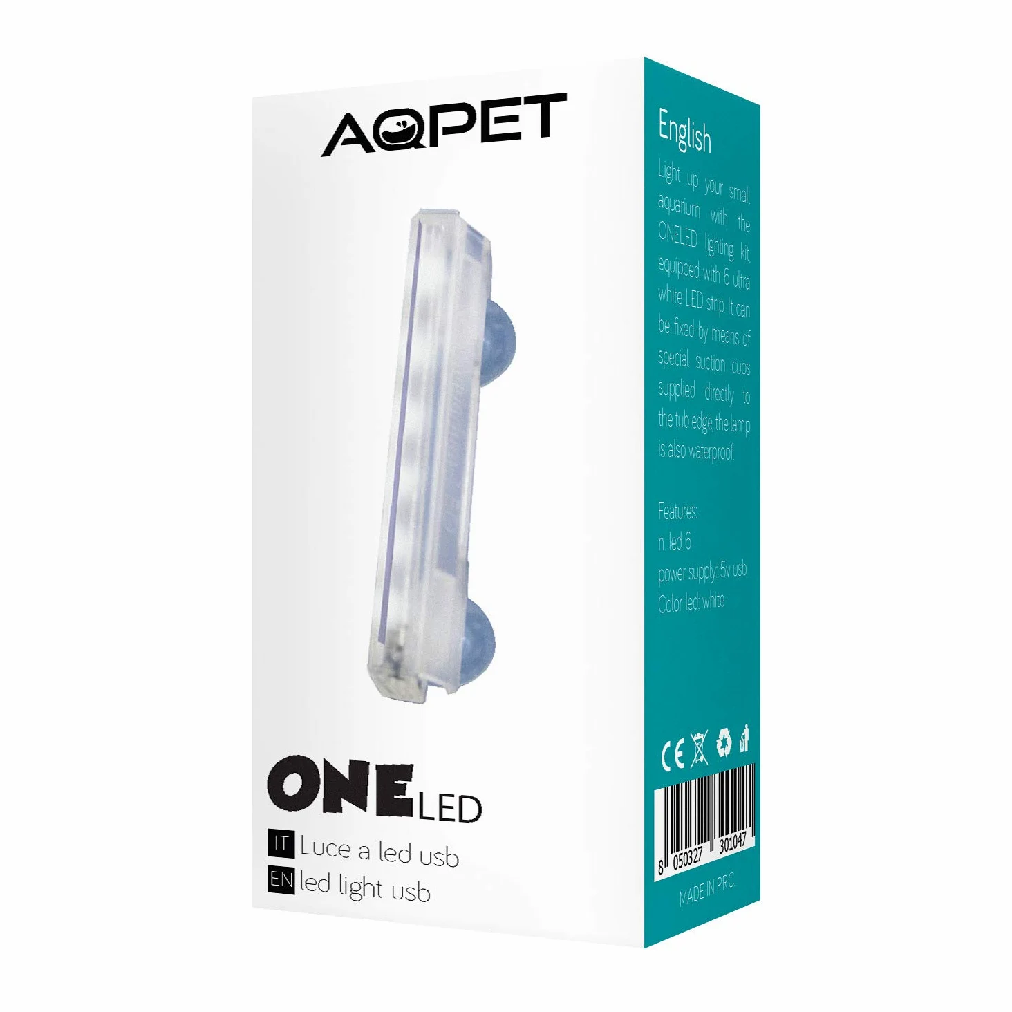 AQPET One Mini Acquario in Vetro Colore Nero 20 Litri Completo di Accessori 36x22x26h Inclusa Luce a LED