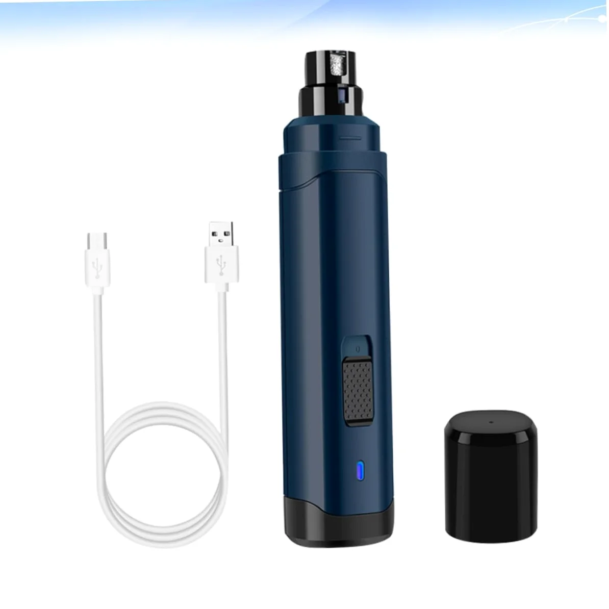 BESPORTBLE Lima Unghie Elettrica per Cani e Gatti USB Rotazione | Abs Blu Navy, Controllo Pratico e Presa Semplice, Formato Piccolo e Grazioso
