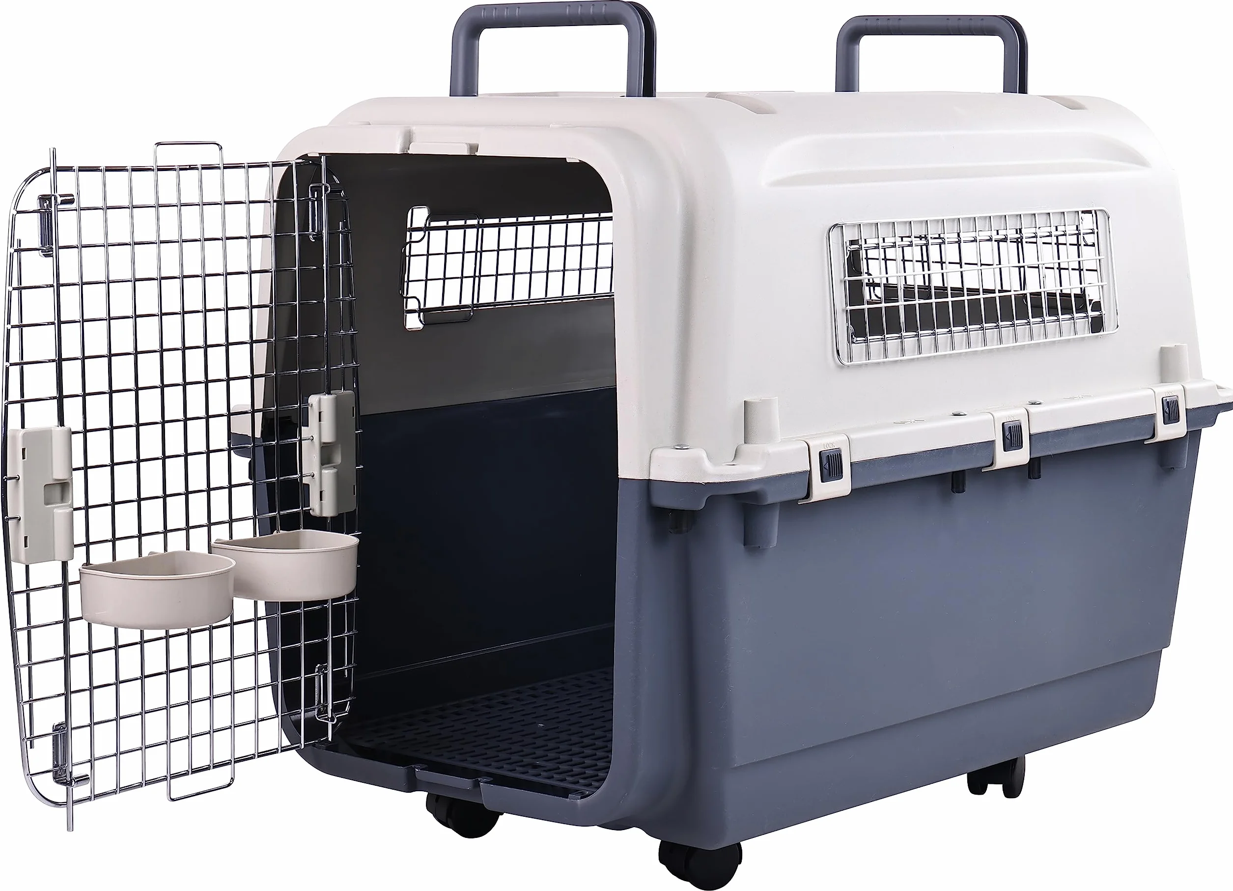Elevon Trasportino in plastica per animali domestici, approvato dalle compagnie aeree, gabbia per cani da viaggio, grande (78 x 54,1 x 57,9 cm (lunghezza x larghezza x altezza)