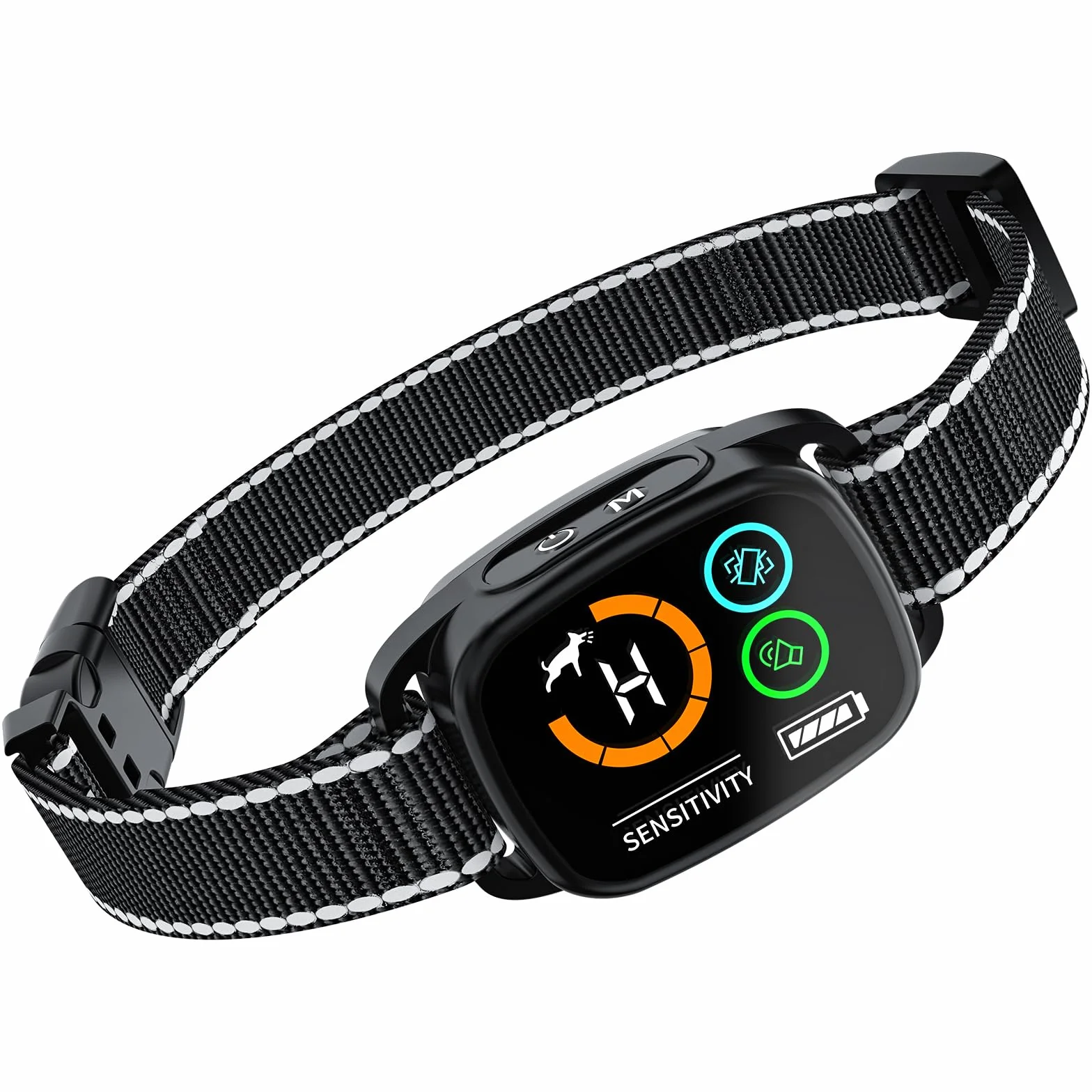 Collare Antibark per Cani, Modalità Suono/Vibrazione/Vibrazione Forte, Rilevamento Intelligente dei Guaiti, Ricaricabile, Impermeabile IP67, per Cani Piccoli e Grandi (Nero)