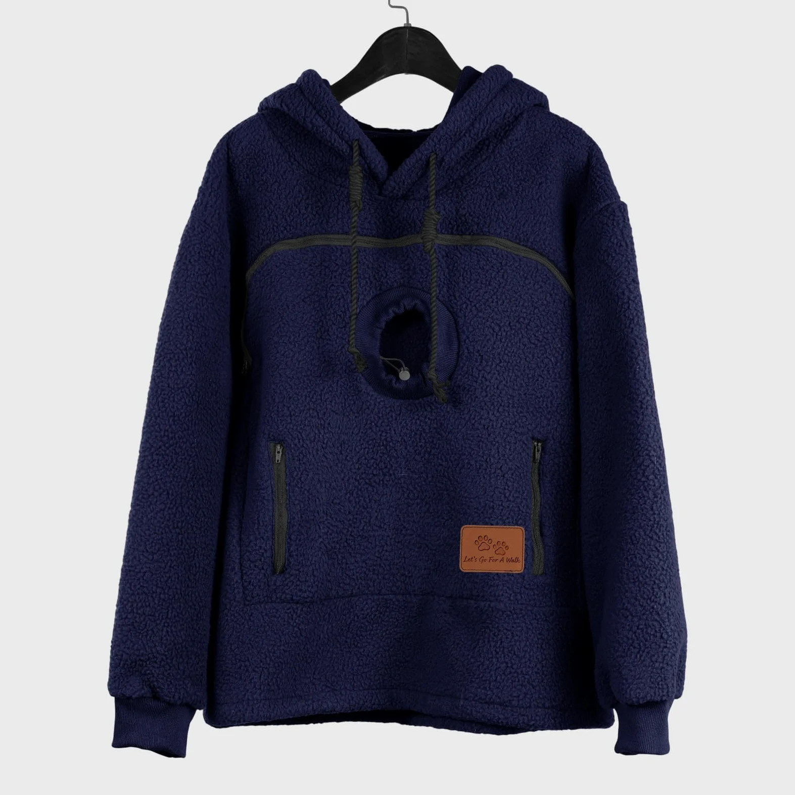 Generico Felpa con Cappuccio for Marsupio for Cani E Gatti con Cerniera, Tasca A Marsupio, Felpa con Cappuccio for Trasportino for Animali, Felpe Calde E Sciolte(Navy Blue,3X-Large)