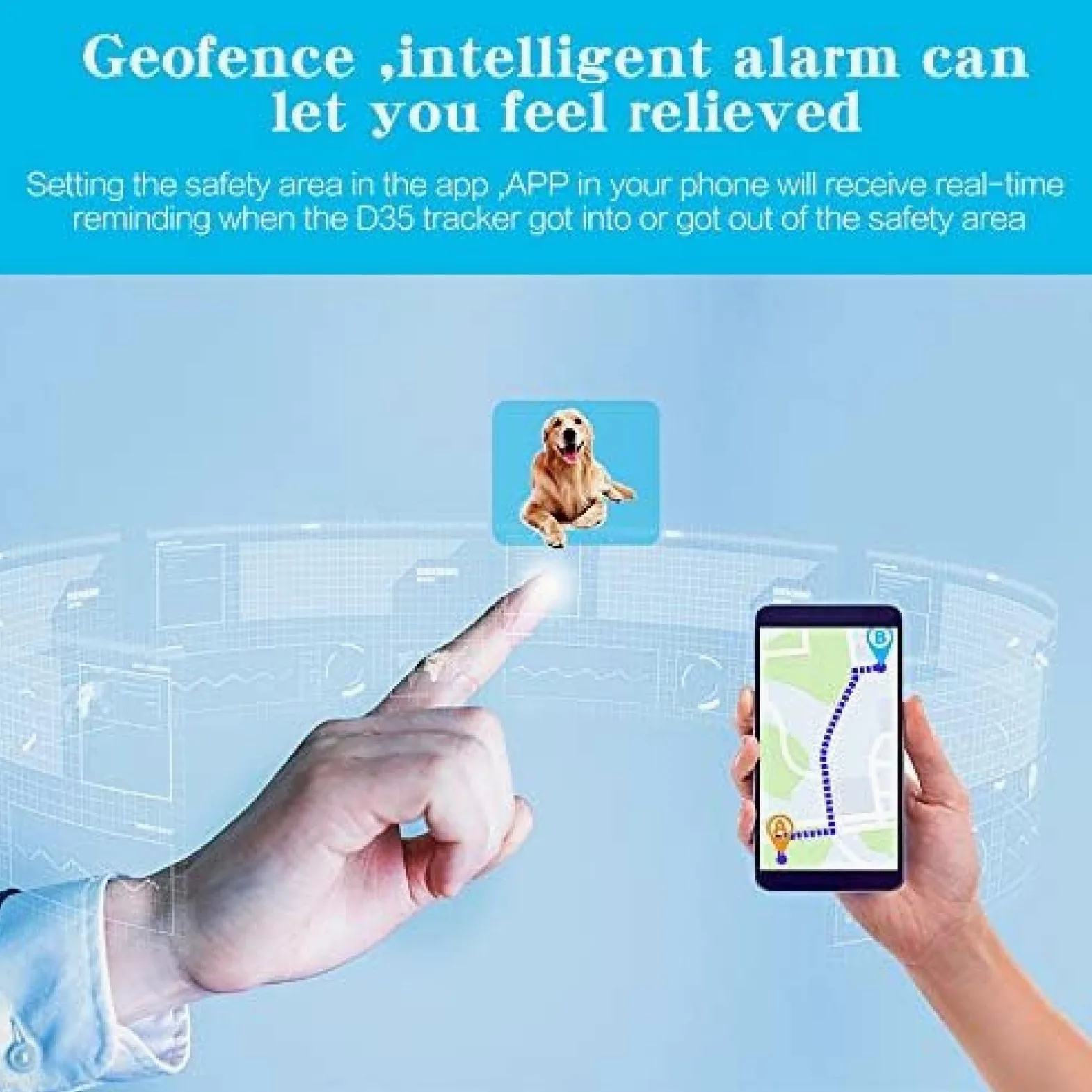 Localizzatore GPS per Cani, Smart Tracker per Cani, Collare per Cani Smart Mini GPS Tracker per Animali Domestici, Leggero, Portata illimitata, Monitor di attività, Impermeabile, Nessun Cost